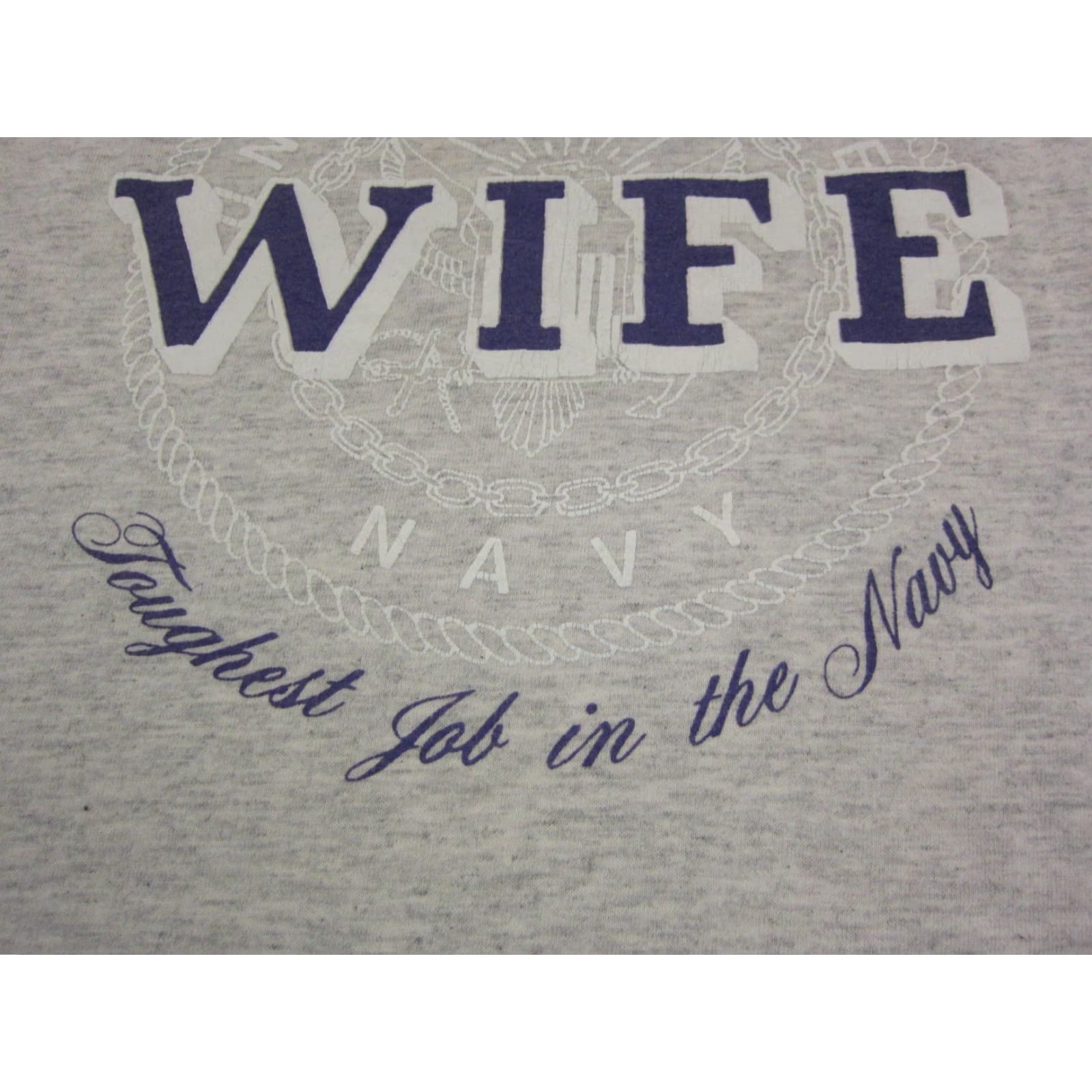 Vintage Vintage Navy Wife Shirt Womens L Gray Cotton Military Graphic Made in USA Size L / US 10 / IT 46 - 4 Thumbnail