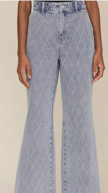 AVEC LES FILLES Wide-Leg Rhinestone-Embellished Jeans Size 26" / US 2 / IT 38 - 4 Thumbnail