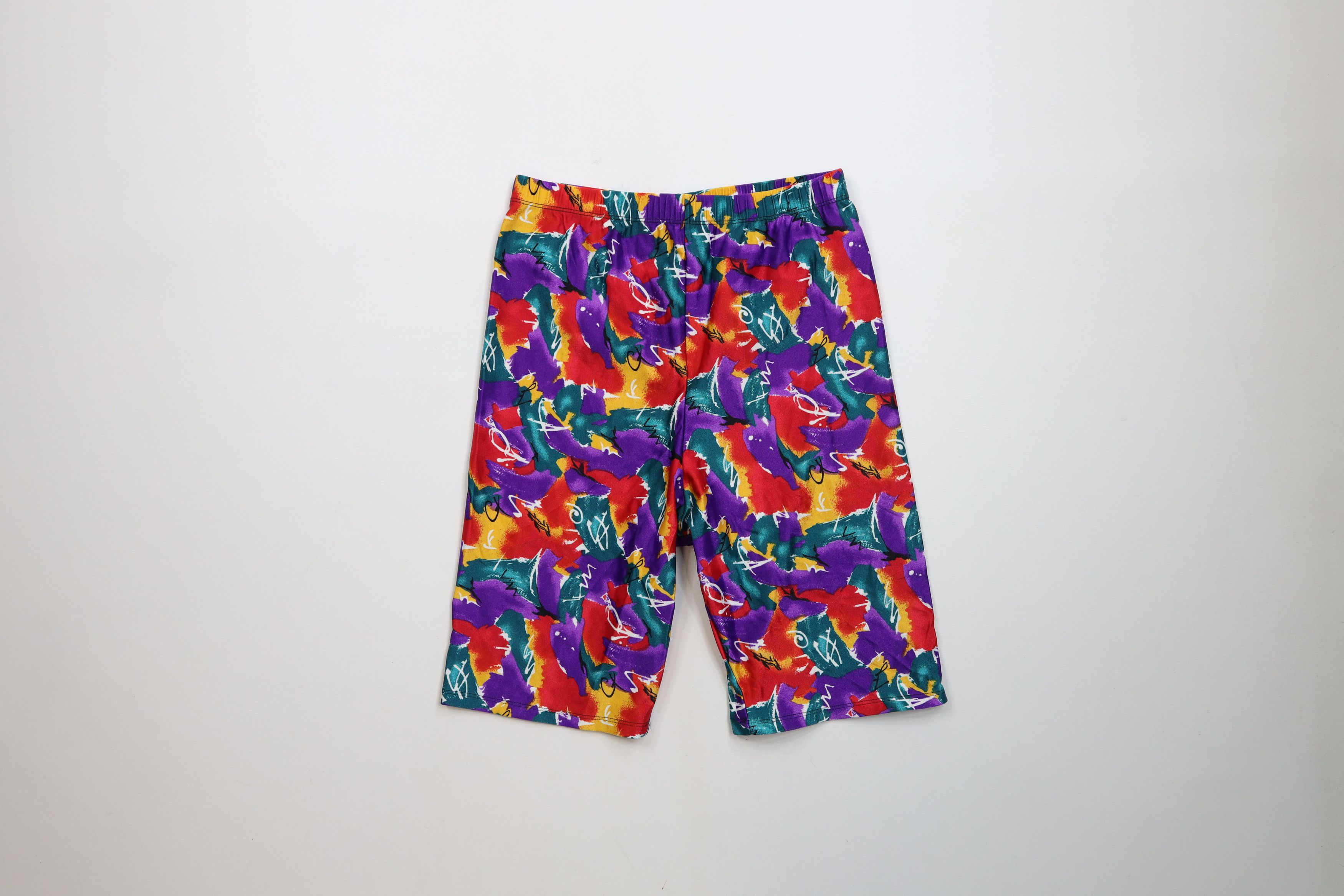 Vintage Vintage 90s Streetwear Rainbow Spandex Half Tights Shorts Size 24" / US 00 / IT 34 - 1 Thumbnail