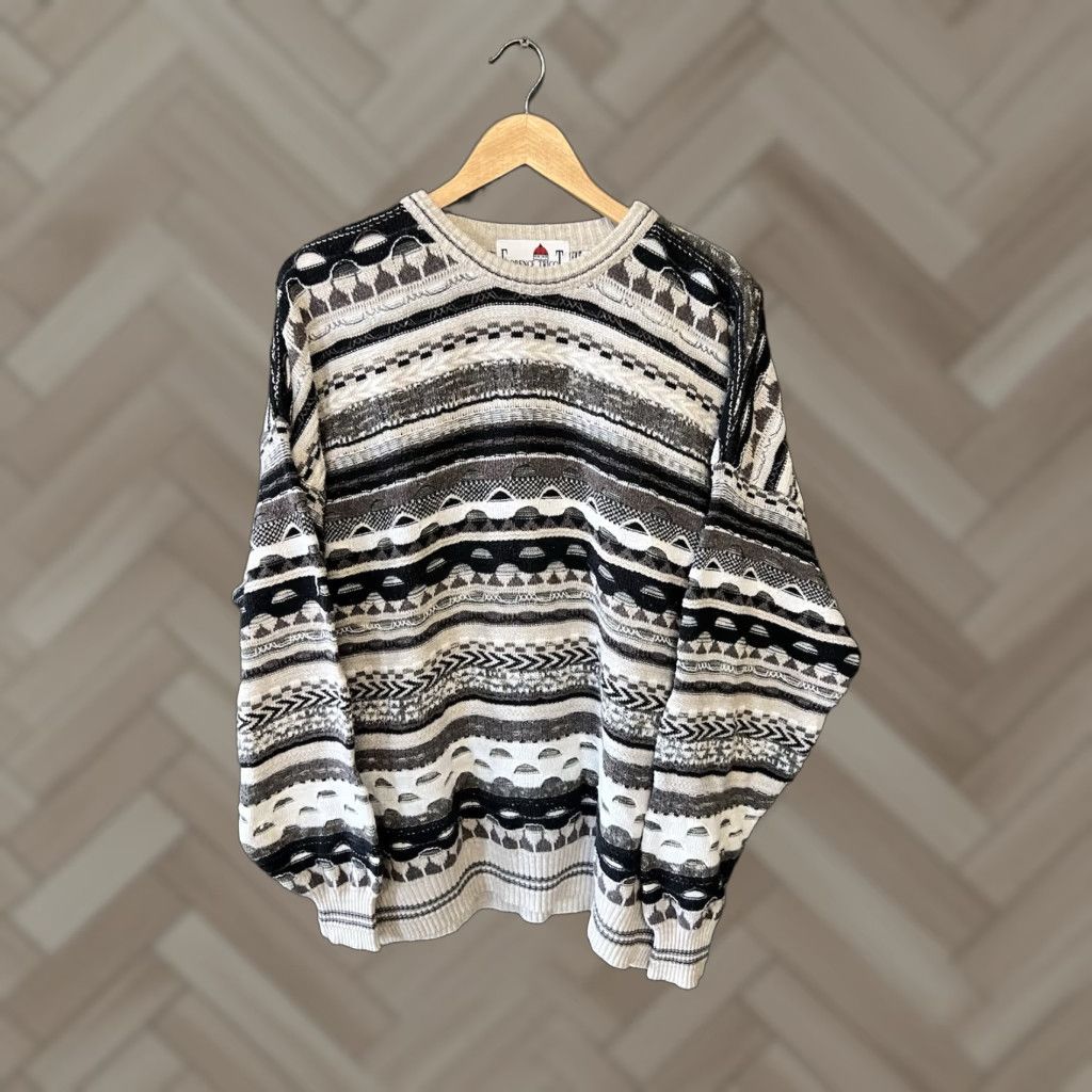 Coogi VINTAGE Coogi Florence Tricot Sweater Pullover Men XL Beige Minimal Cotton Acrylic Size US XL / EU 56 / 4 - 1 Thumbnail