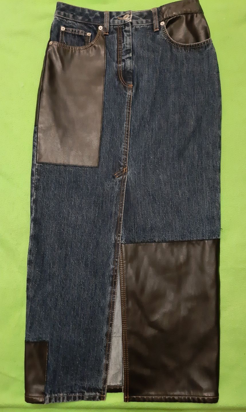 Alexander McQueen McQueen Skirt Leather Denim Size 27" / US 4 / IT 40 - 1 Thumbnail