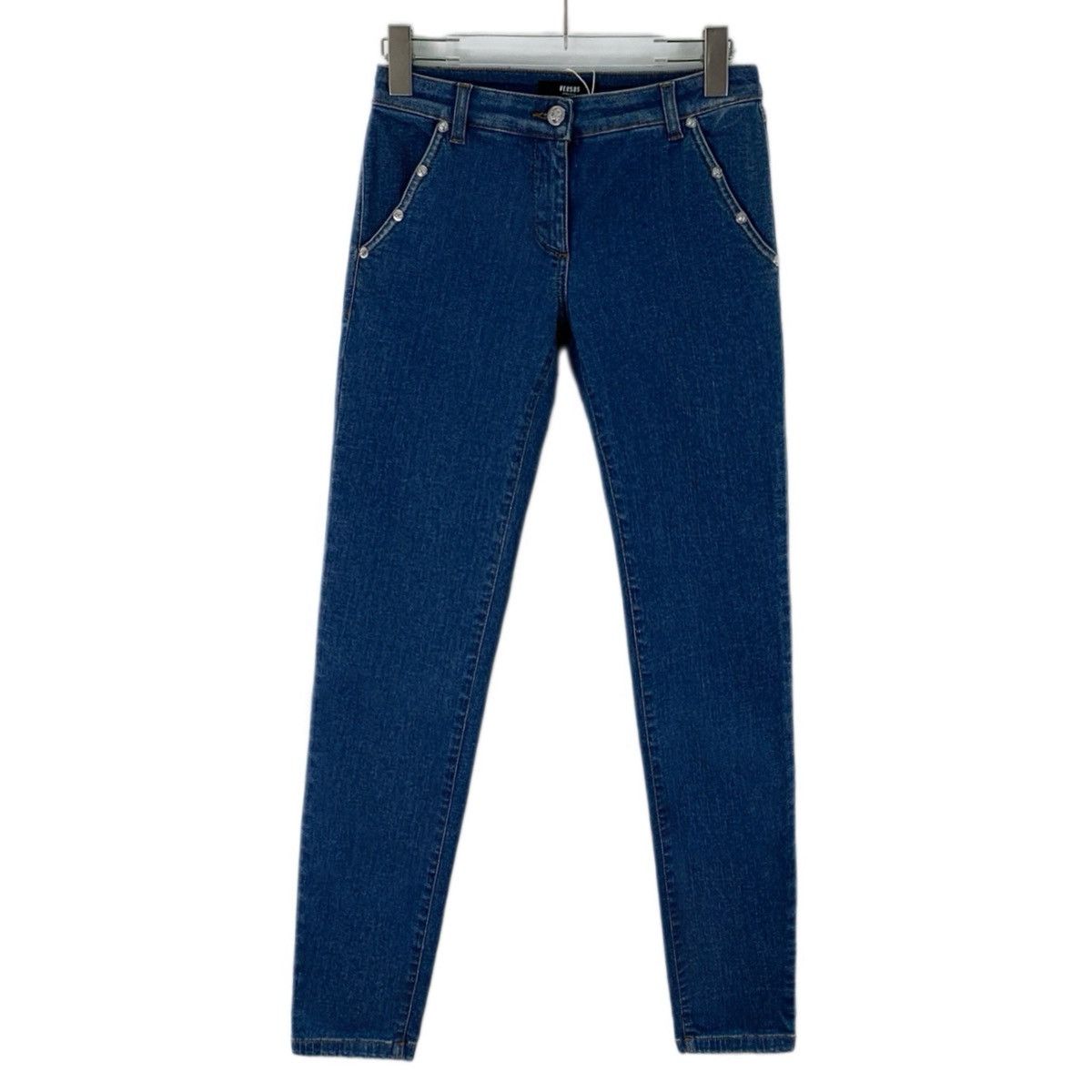 Versace Versace Dark Blue Cotton Casual Denim Pants K26WX Size 25" / US 0 / IT 36 - 1 Thumbnail