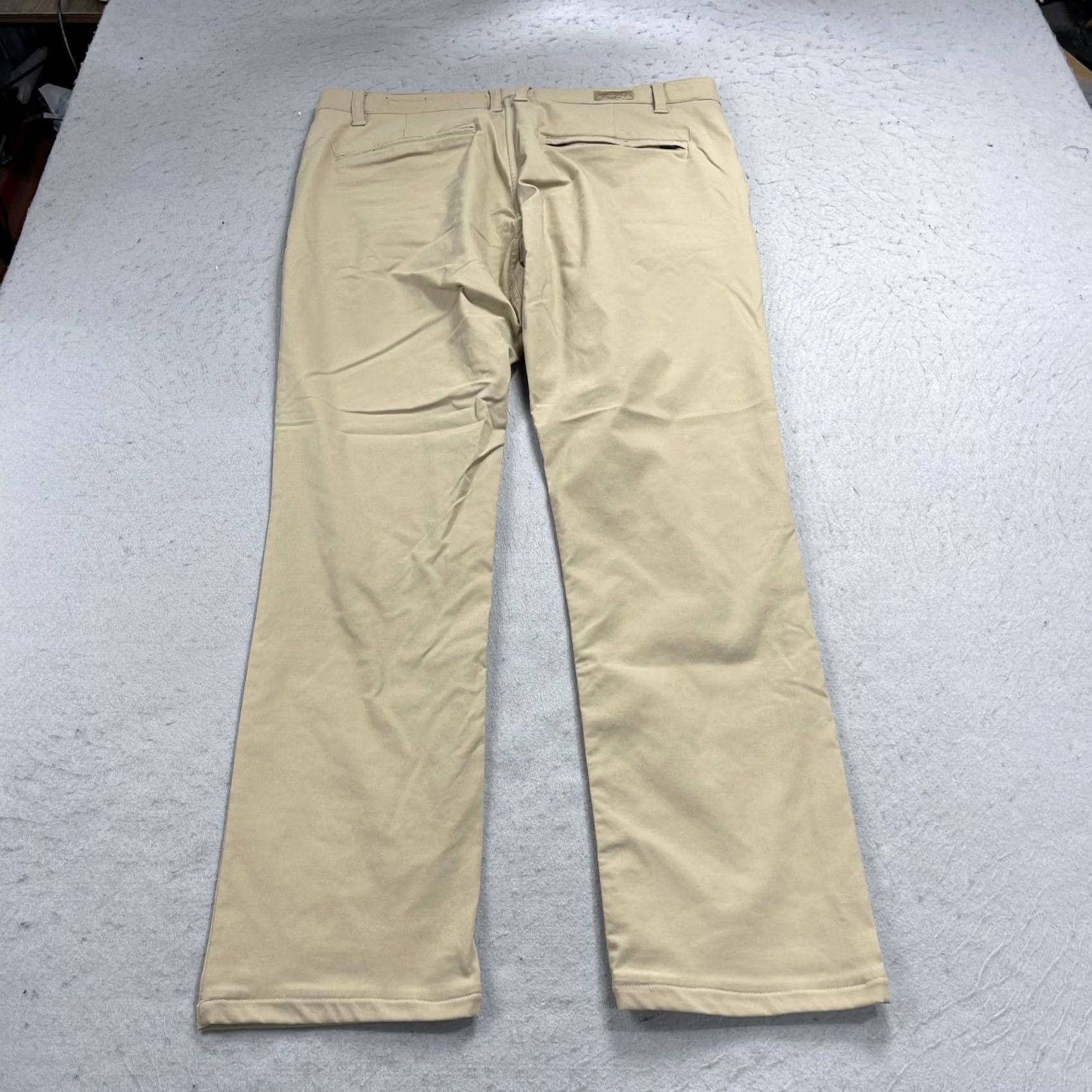 Vintage True Linkswear Golf Pants Mens 36x32 Beige Brown All Day Slim Straight Chino Pockets Stretch Adult 36 Mens SlIM Beige Size US 36 / EU 52 - 7 Thumbnail