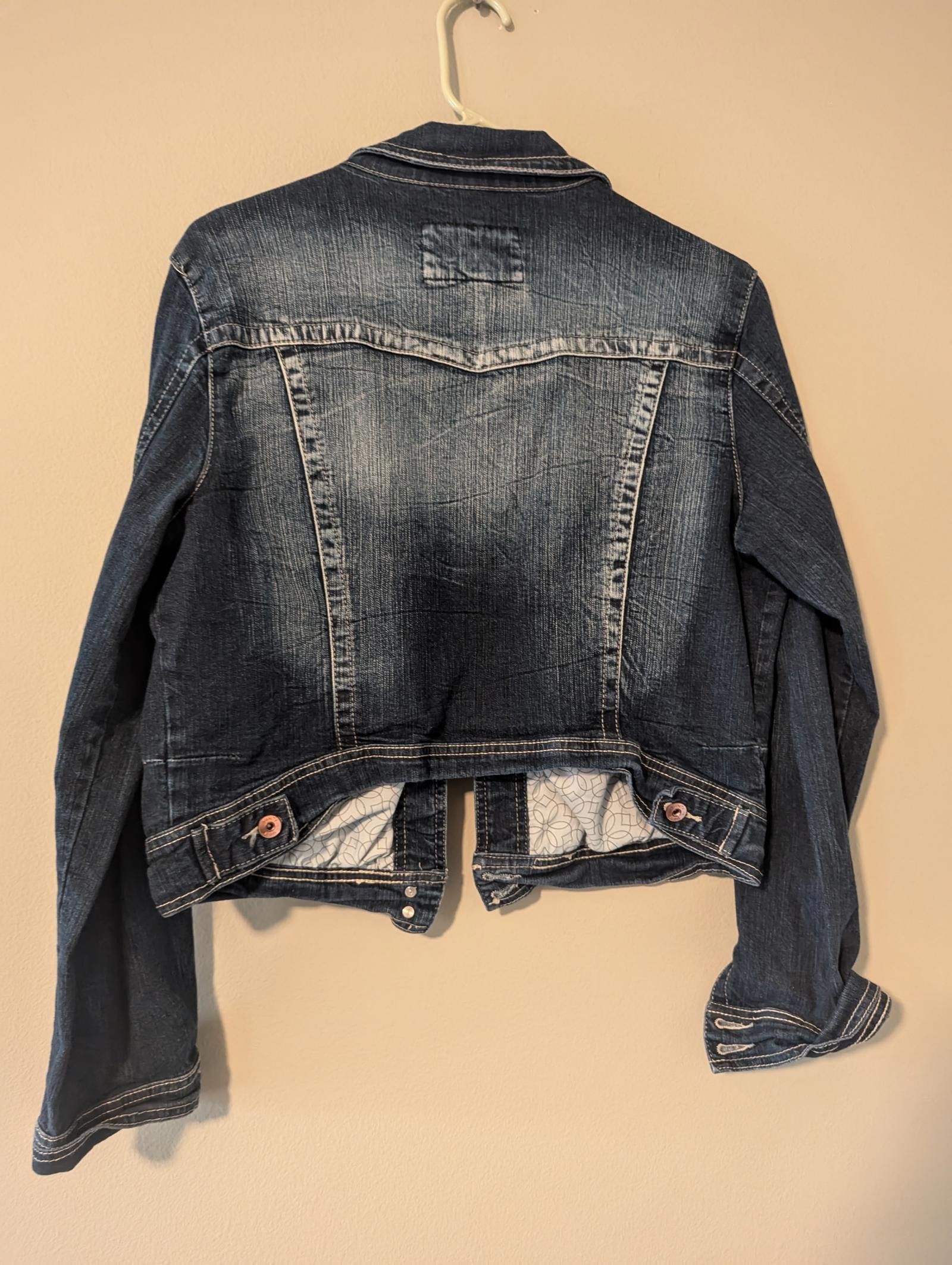 Saint Vanity Vintage Vanity Women's Cropped Denim Jacket - Size XL Size XL / US 12-14 / IT 48-50 - 9 Thumbnail
