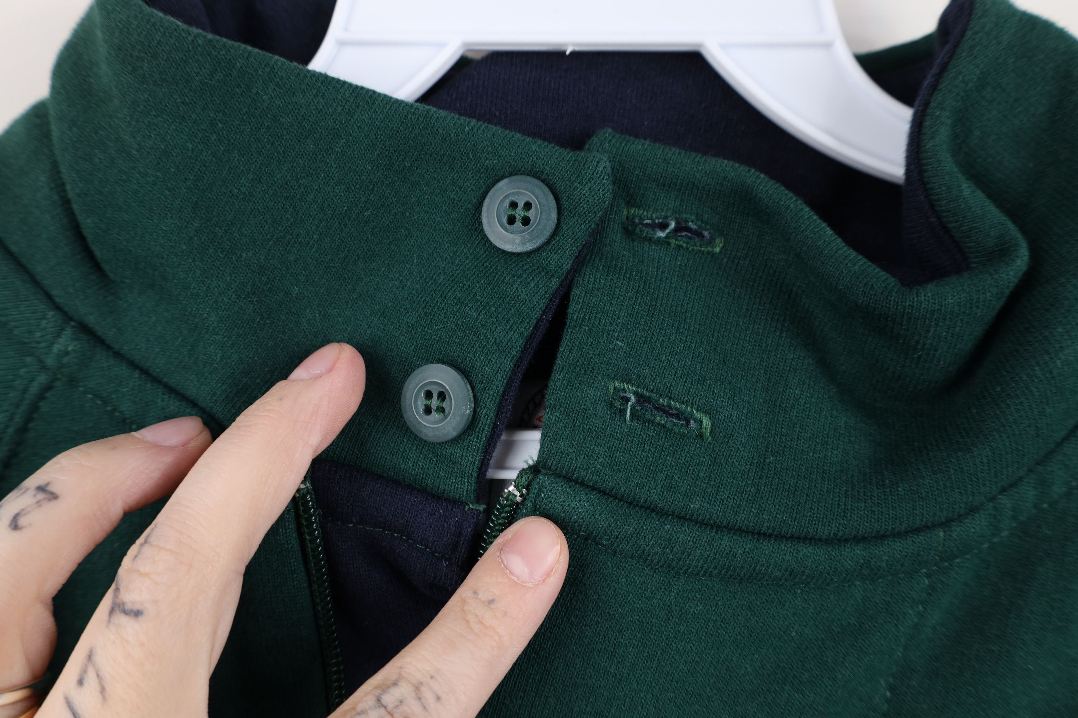 Vintage Vintage 90s Streetwear Half Zip Pullover Sweatshirt Green Size US L / EU 52-54 / 3 - 4 Thumbnail
