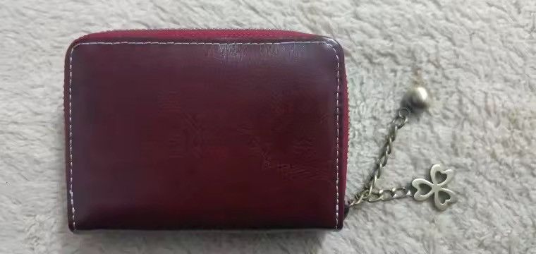 Japanese Brand Gothic Punk PU Leather Cross Wallet Burgundy Size ONE SIZE - 4 Thumbnail