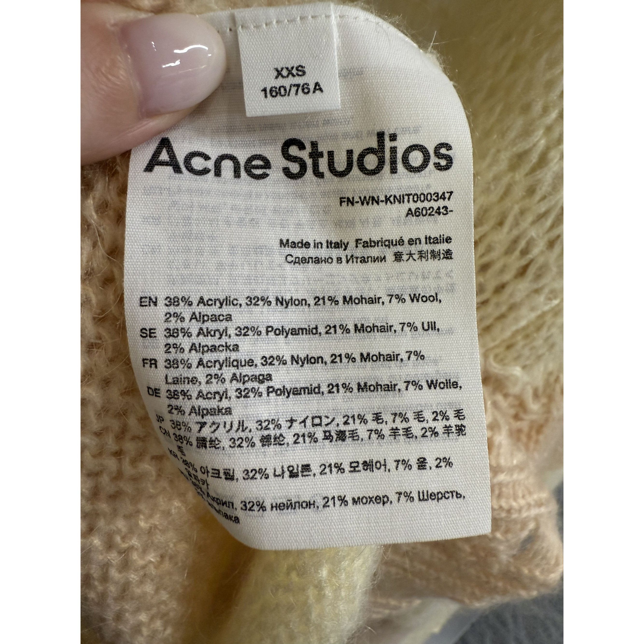 Acne Studios Distressed Knit Beige & Cream Stripe Sweater XXS By Acne Stu Size XXS / US 00 / IT 34 - 4 Thumbnail