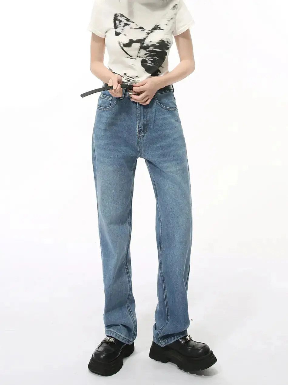 Japanese Brand Retro loose straight leg casual jeans Size US 30 / EU 46 - 6 Thumbnail