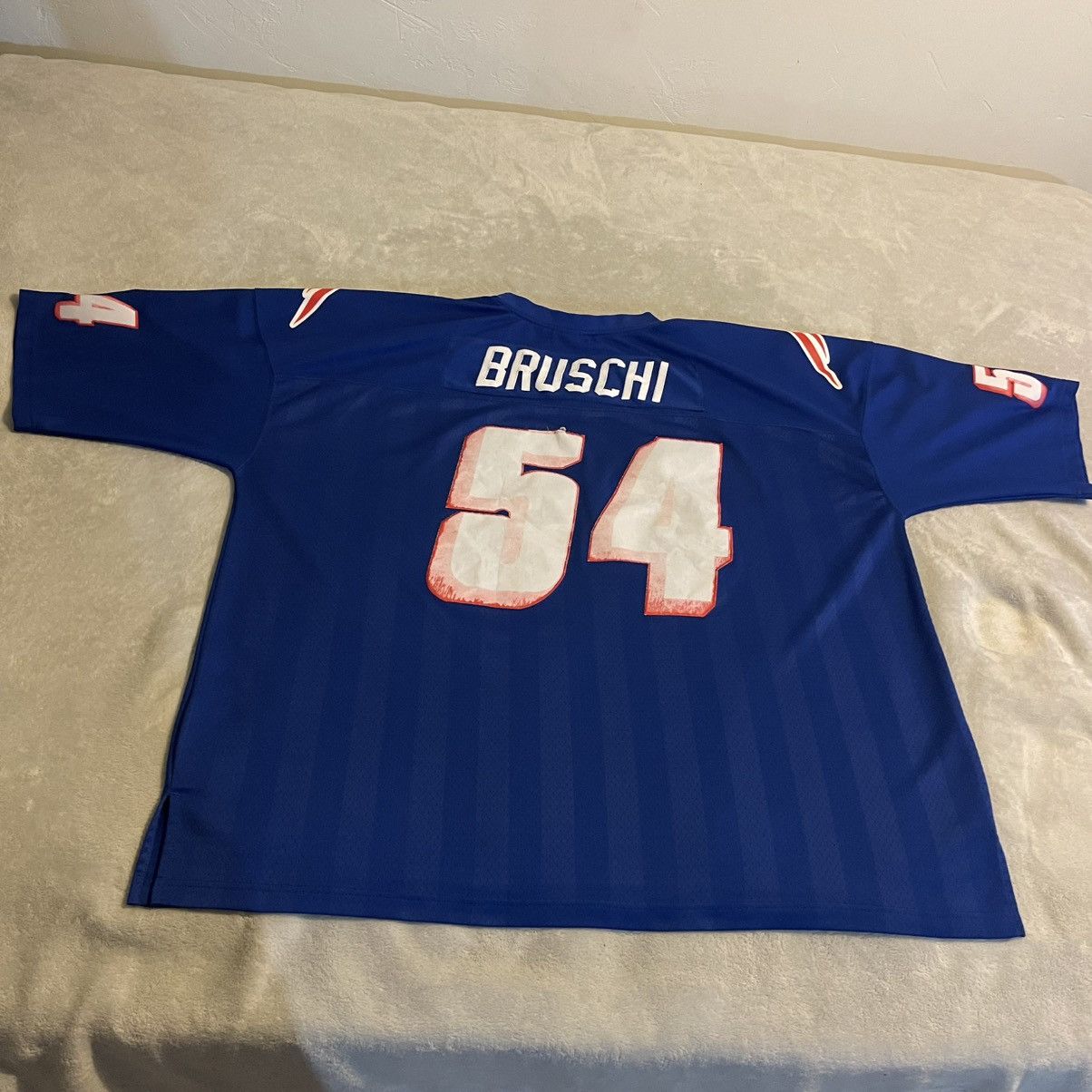 Mitchell & Ness New England Patriots Jersey Men 4XL Blue 1996 Tedy Bruschi Size US XXL / EU 58 / 5 - 2 Thumbnail