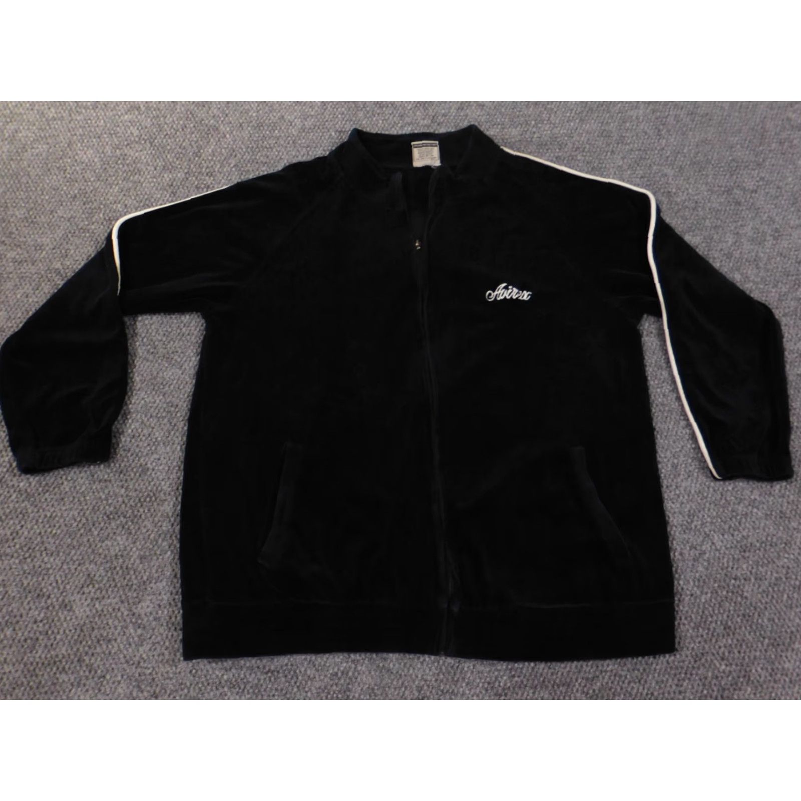 Avirex Avirex Jacket XL Blue Velour 90s Hip-Hop Mens Zip Stretch Size XL / US 12-14 / IT 48-50 - 5 Thumbnail