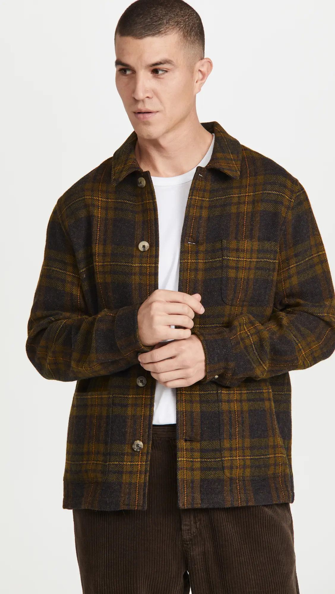 De Bonne Facture Wool Plaid Chore Coat 