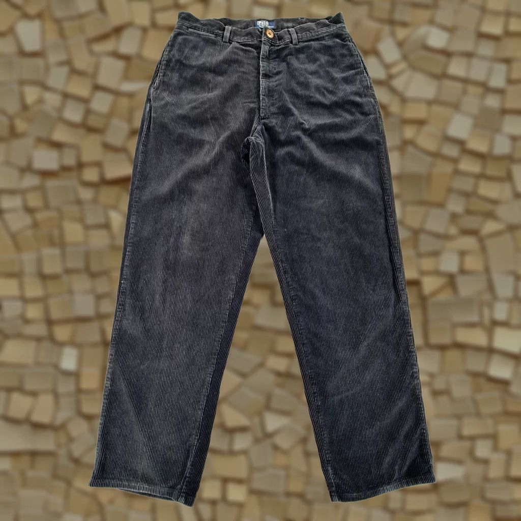 Polo Ralph Lauren VINTAGE Polo Ralph Lauren Trousers Mens W35 L32 Black Corduroy Made In USA Size US S / EU 44-46 / 1 - 1 Thumbnail