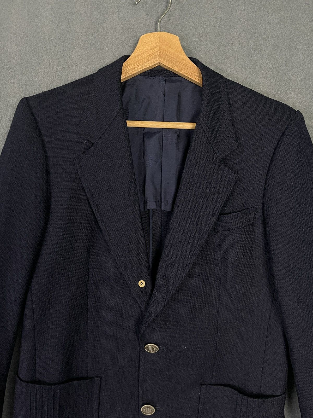 Lanvin × Vintage Lanvin Wool Coat Blazer Navy Blue Size S / US 4 / IT 40 - 3 Thumbnail