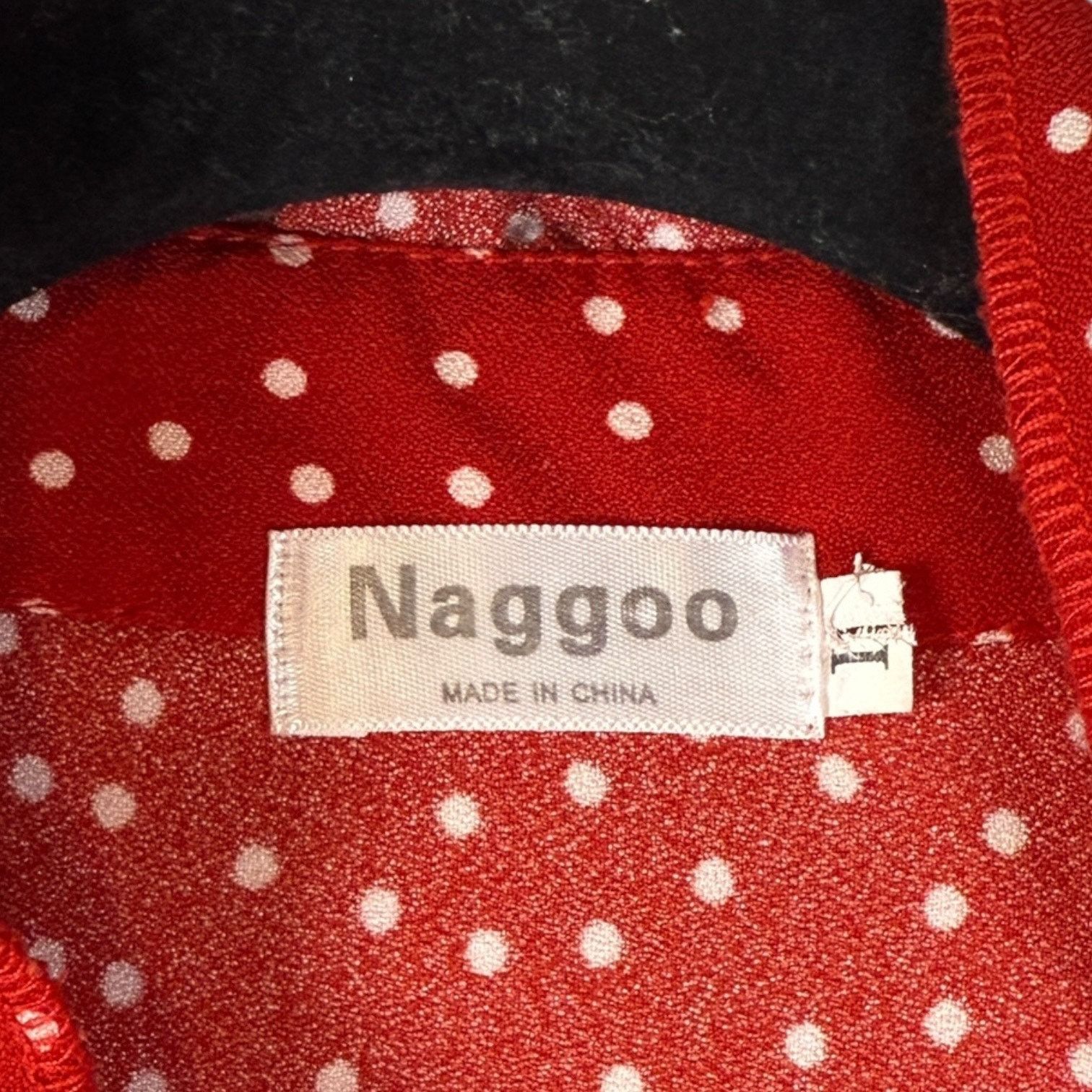 Other Naggoo Women's L Red Polka Dots Dress Pockets Ruffled Layers Size L / US 10 / IT 46 - 3 Thumbnail
