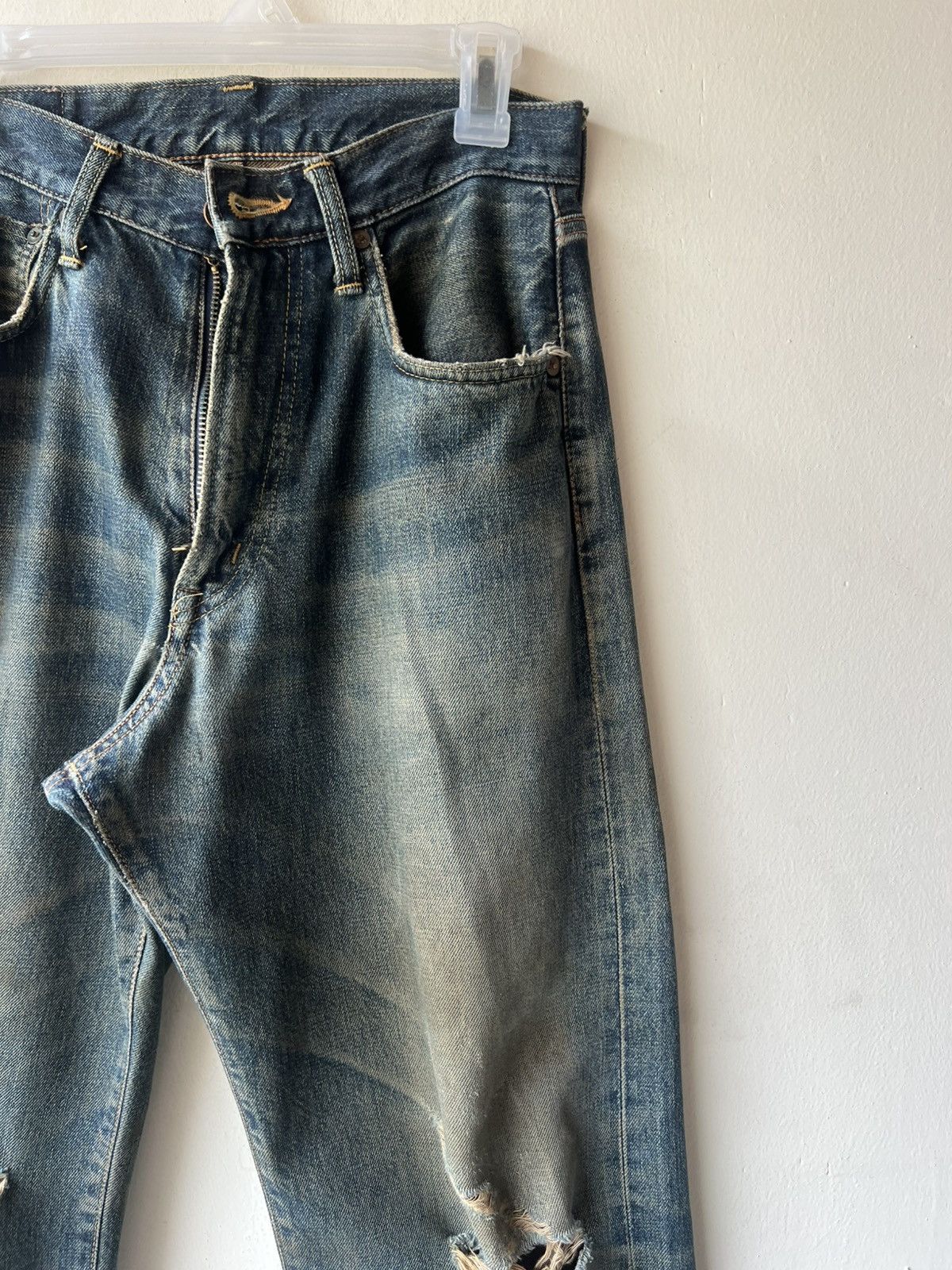 Edwin Vintage Y2K 2000s Edwin Aging Dirty Mud Denim Selvedge Jeans Size US 29 - 13 Thumbnail