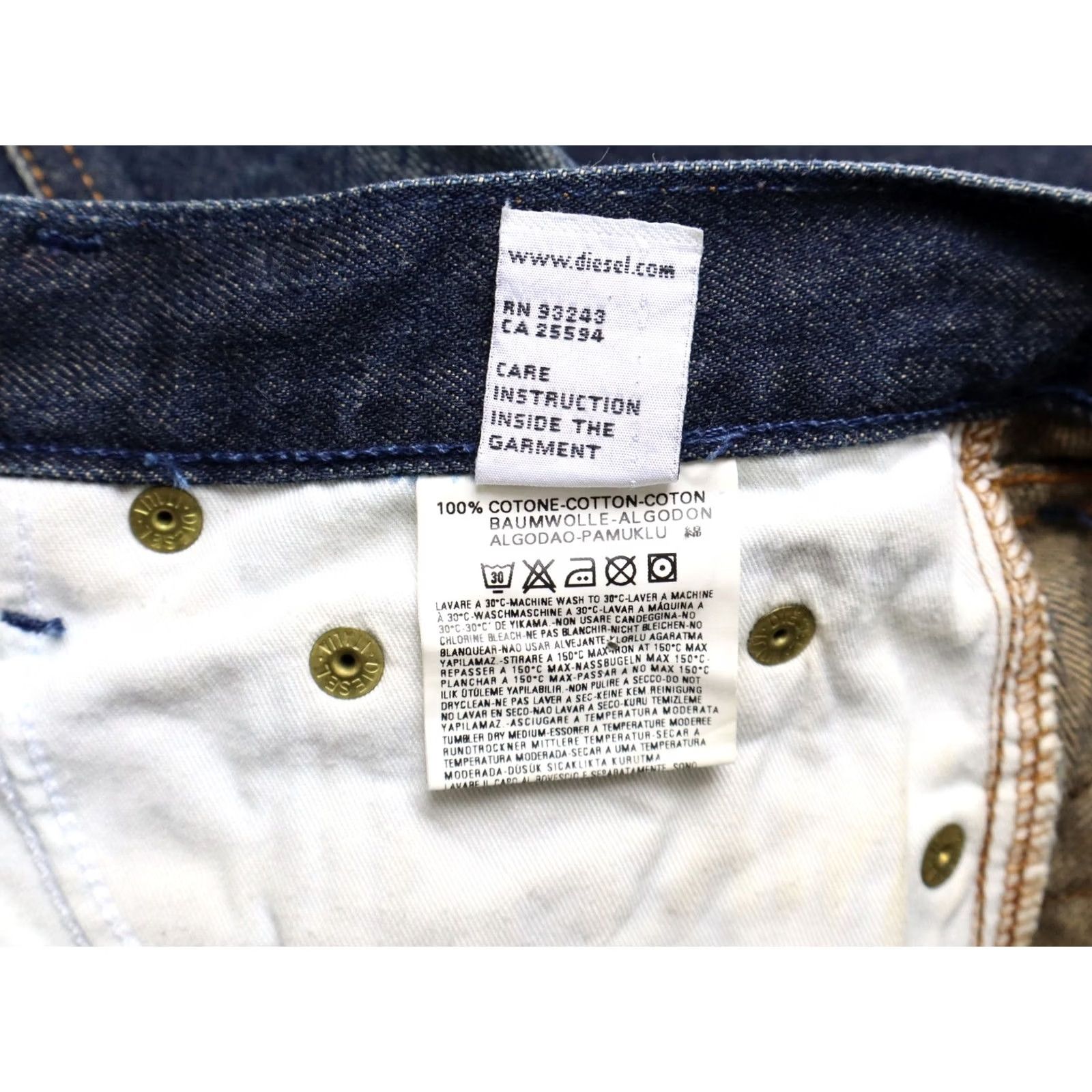 Diesel DIESEL Zink Jeans Women's W29/L34 Straight Whiskers Faded Blue Denim Jeans Size 29" - 6 Thumbnail