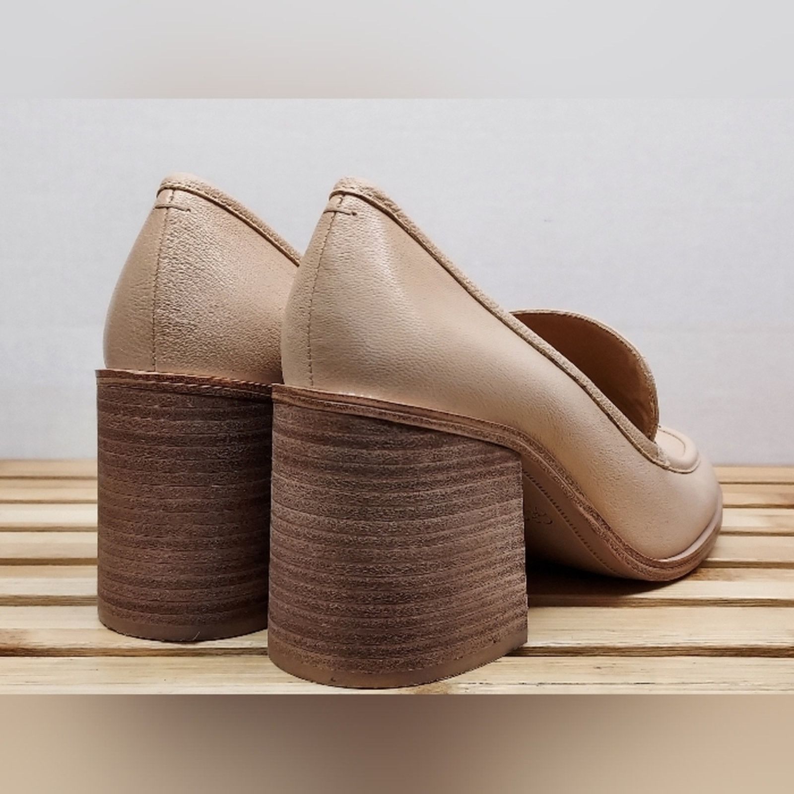 Other Crown Vintage Womens Beigh Caitlun Block Heel Pumps Size 10 Size US 10 / IT 40 - 3 Thumbnail