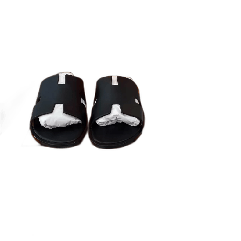 Hermes Hermes Black Leather Lzmir Slide Sandals Size 41 Size US 9 / EU 42 - 1 Thumbnail