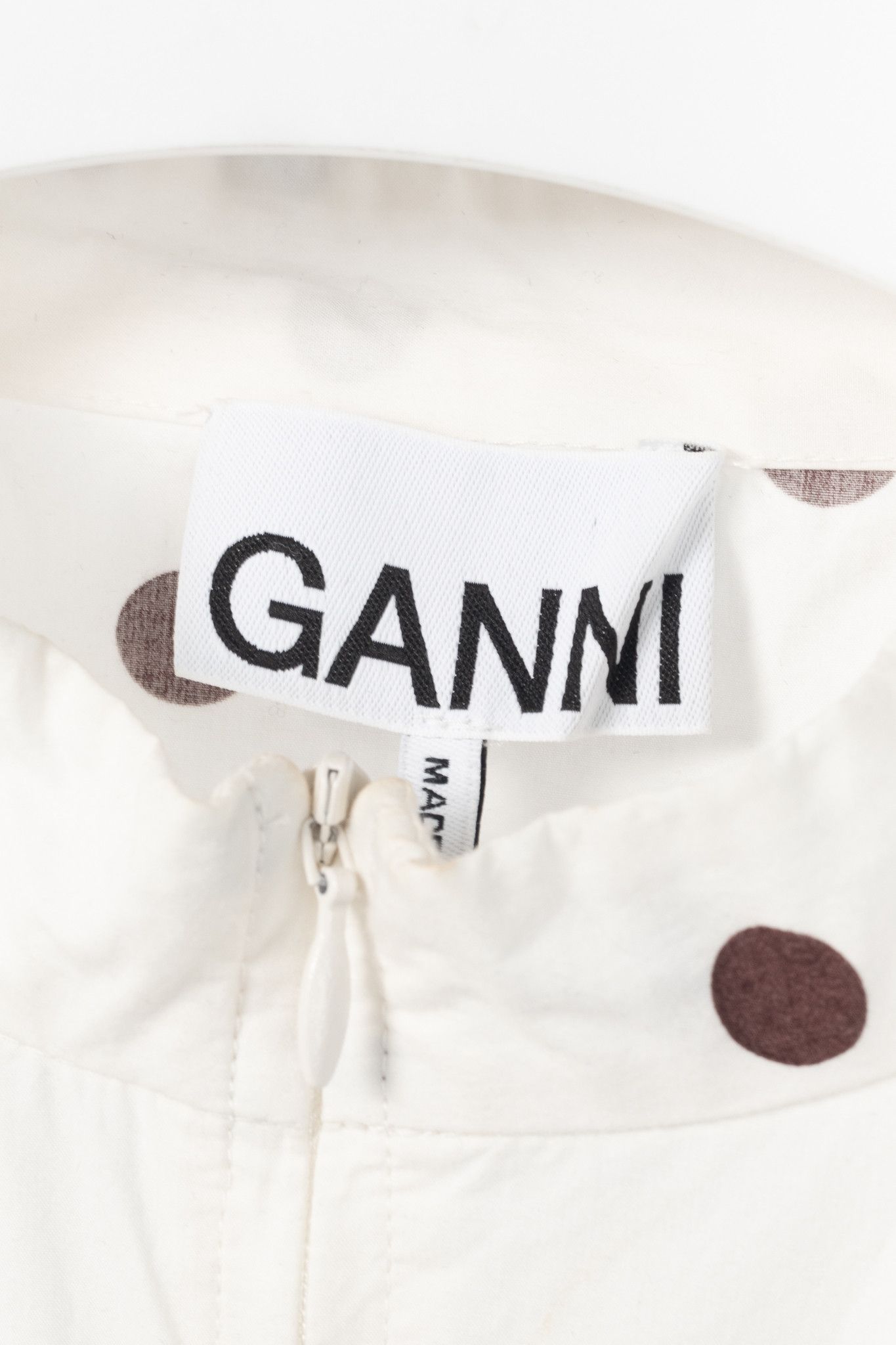 Ganni Ganni SS/20 White Polka-Dot Cotton-Poplin Midi Dress Size L / US 10 / IT 46 - 4 Thumbnail