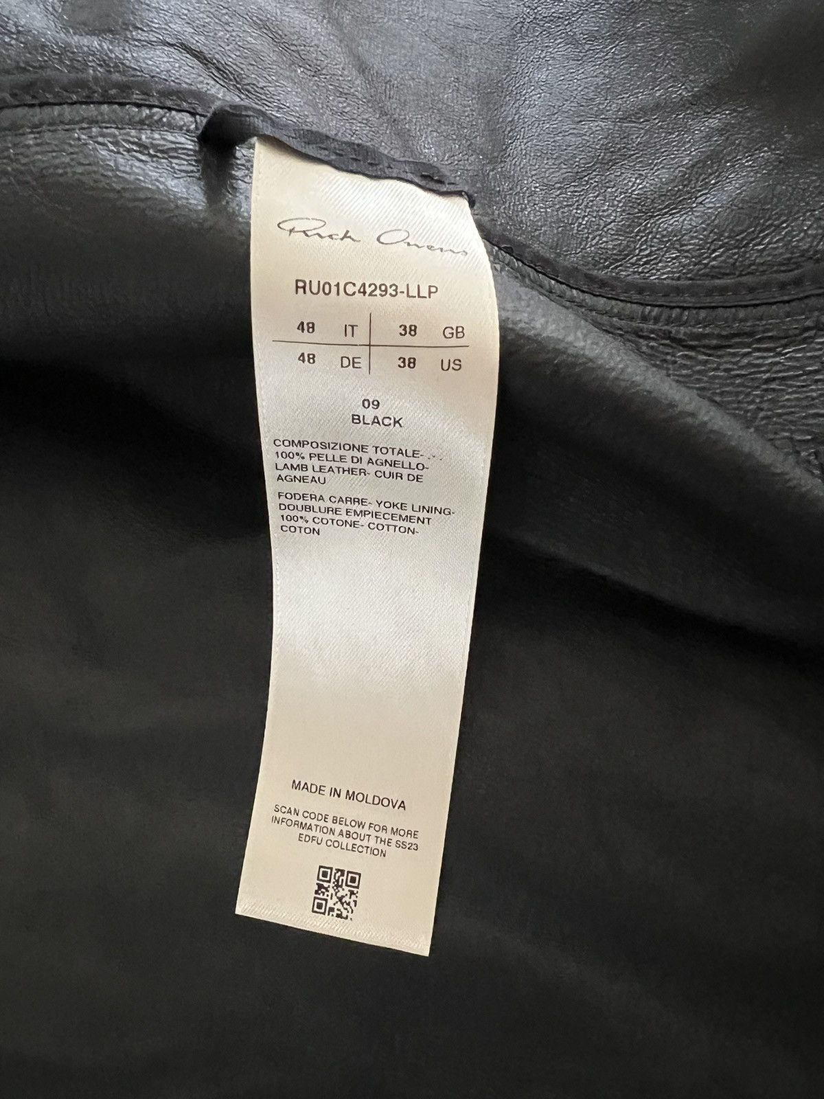 Rick Owens Rick Owens Black Faun Leather Lambskin Shirt Edfu SS23 Size US M / EU 48-50 / 2 - 9 Thumbnail