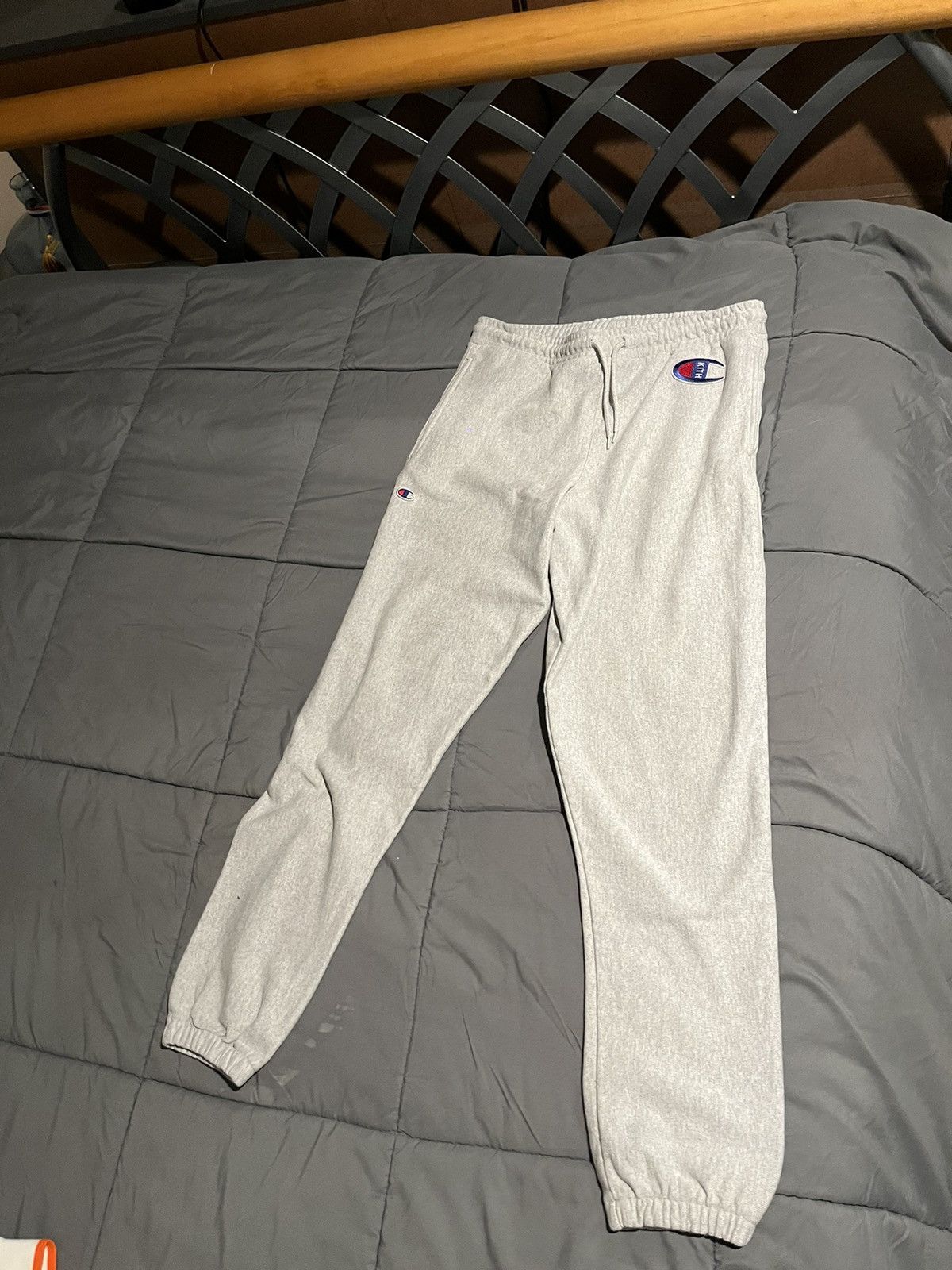 image of Champion Heather Gray Logo Bogo Sweatpants Jogger in Grey, Men's (Size 29)