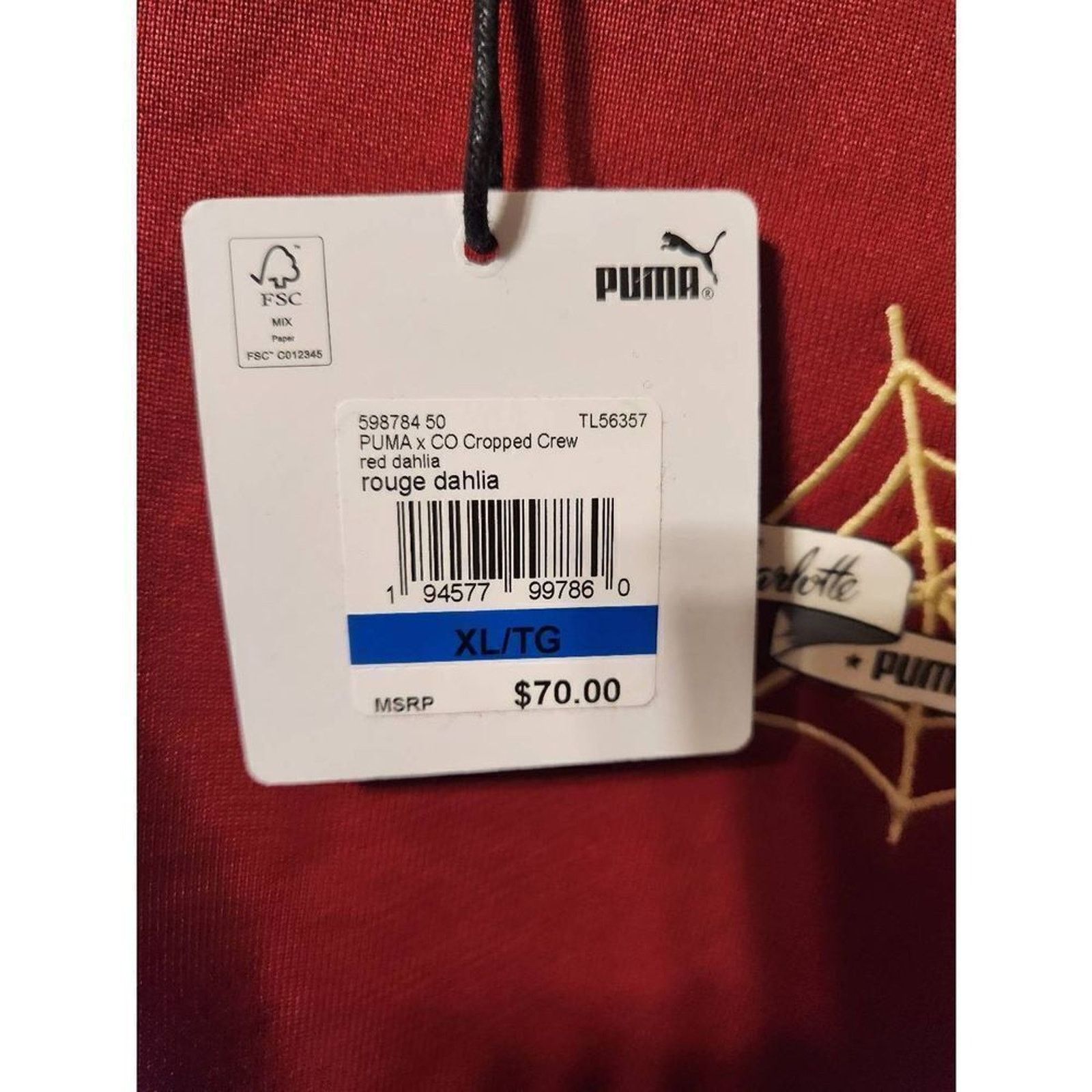 Puma Puma XL Rouge dahlia cropped crew sweatshirt Size XL / US 12-14 / IT 48-50 - 10 Thumbnail