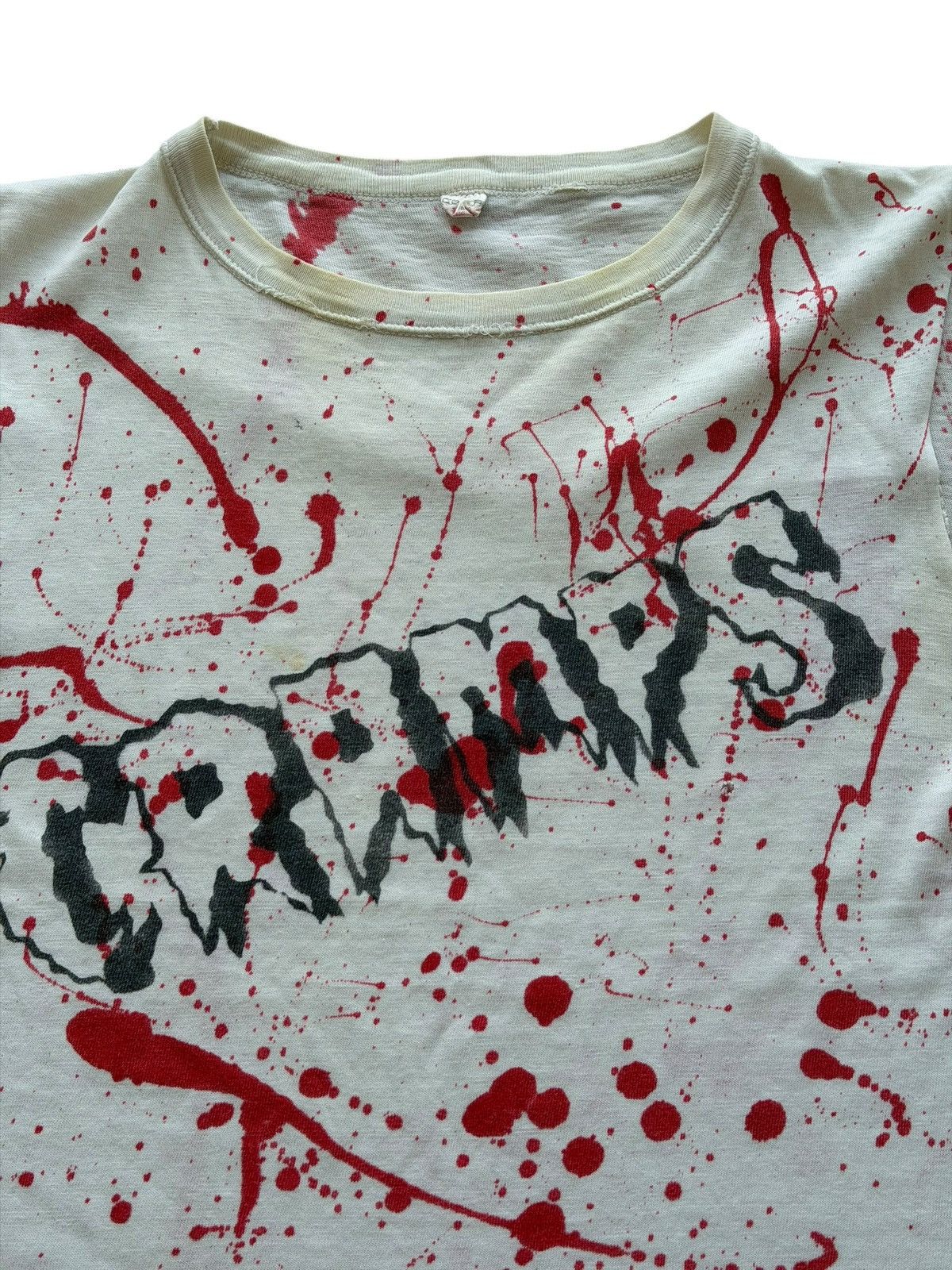 Vintage *RARE* 1980s OG PUNK THE CRAMPS ROCK BLOOD STAINED TEE Size US L / EU 52-54 / 3 - 10 Thumbnail