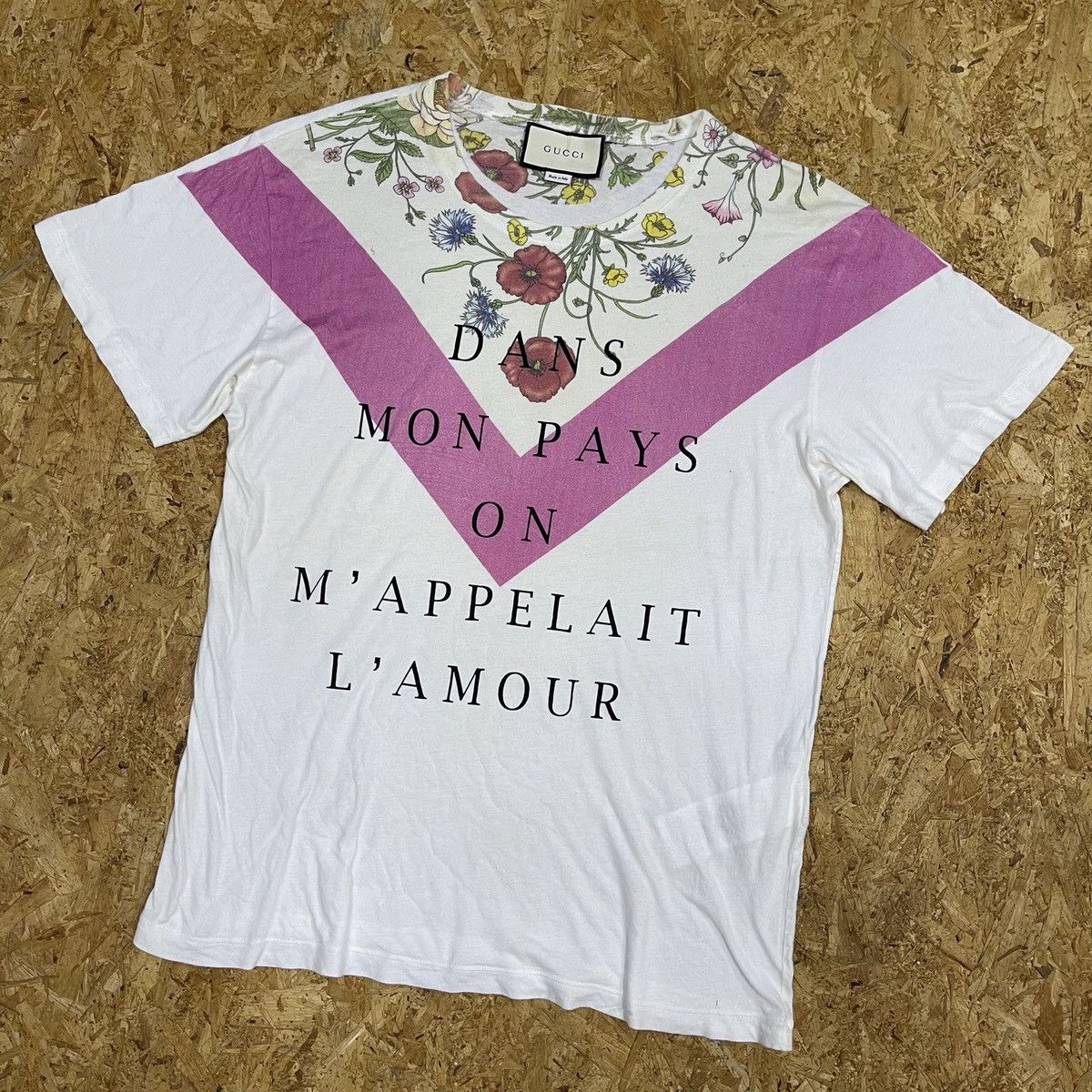 Gucci GUCCI WHITE PINK FLORAL GRAPHIC LUXURY T SHIRT Size US L / EU 52-54 / 3 - 2 Thumbnail
