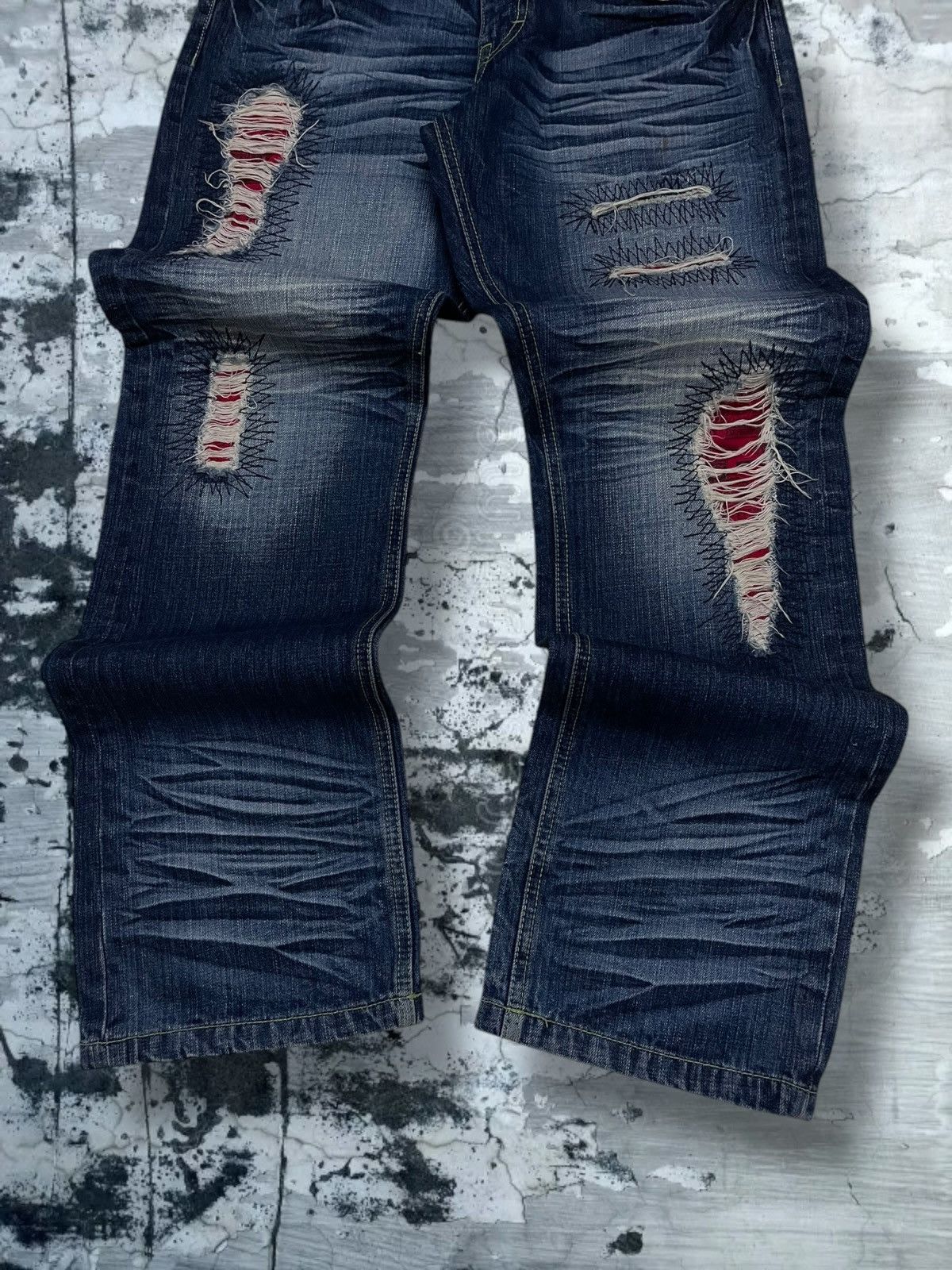 Hysteric Glamour Rare VTG 1990s Designer More Core Division Distressed Denim Size US 32 / EU 48 - 3 Thumbnail