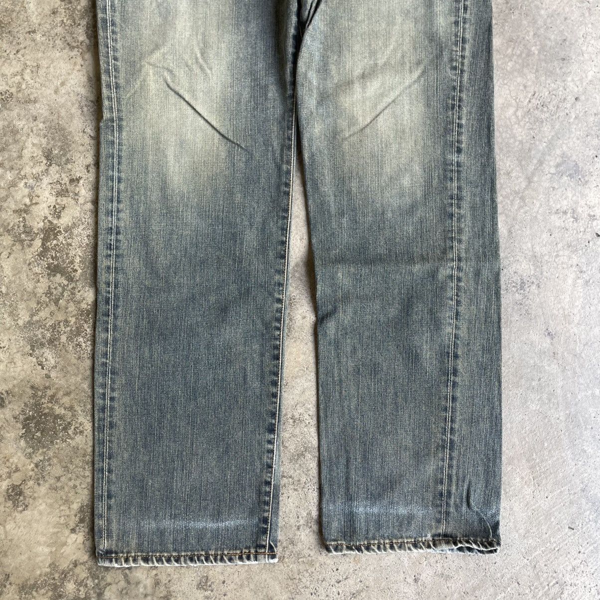 Edwin 🔥Vintage Edwin 503Z Stoned Washed Distress Denim Jeans Size US 35 - 3 Thumbnail