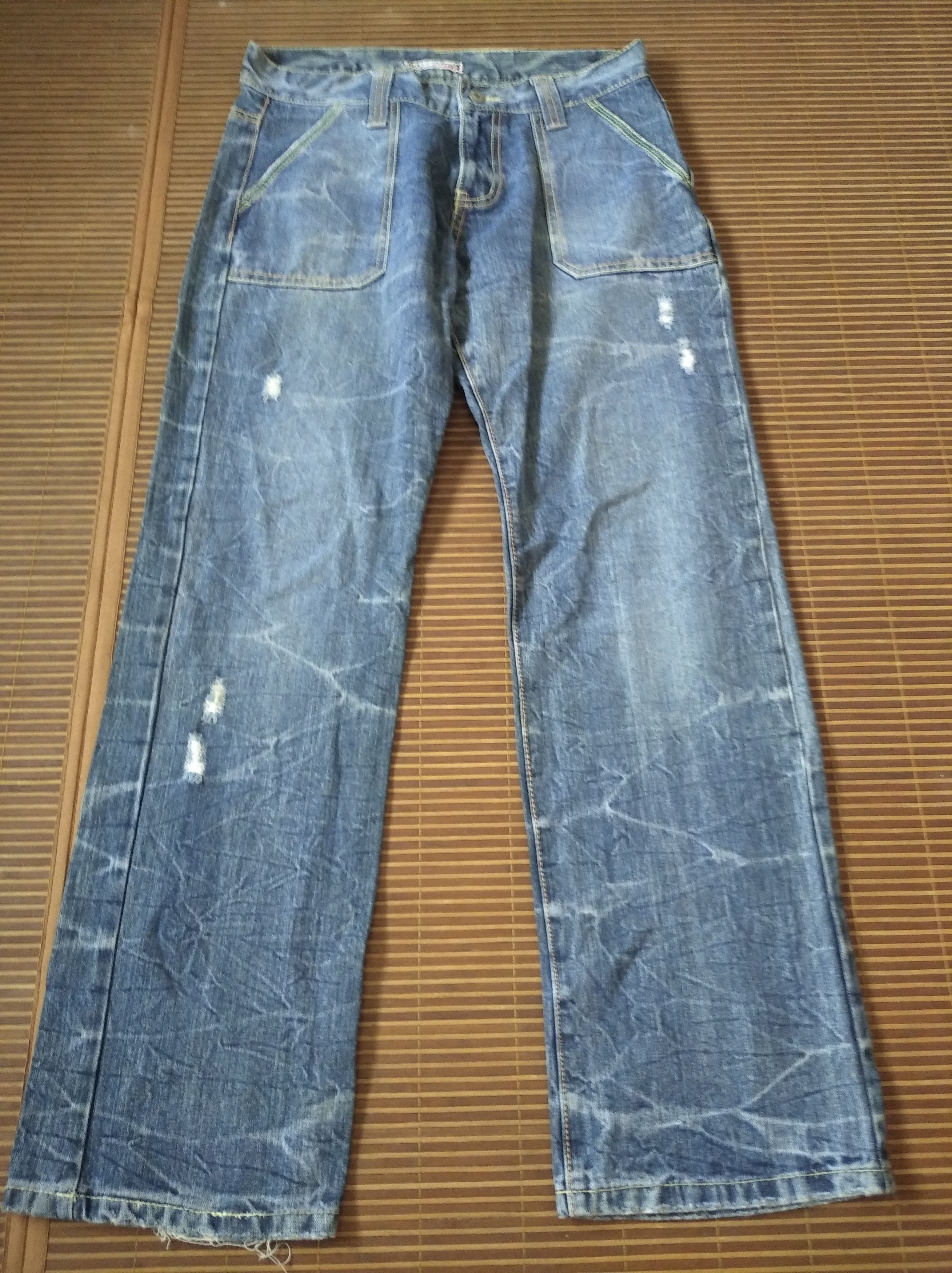 If Six Was Nine × Japanese Brand Vintage’90s🔥Daily Topics🔥Distressed Rusty Light Blue Jeans Size US 32 / EU 48 - 1 Thumbnail