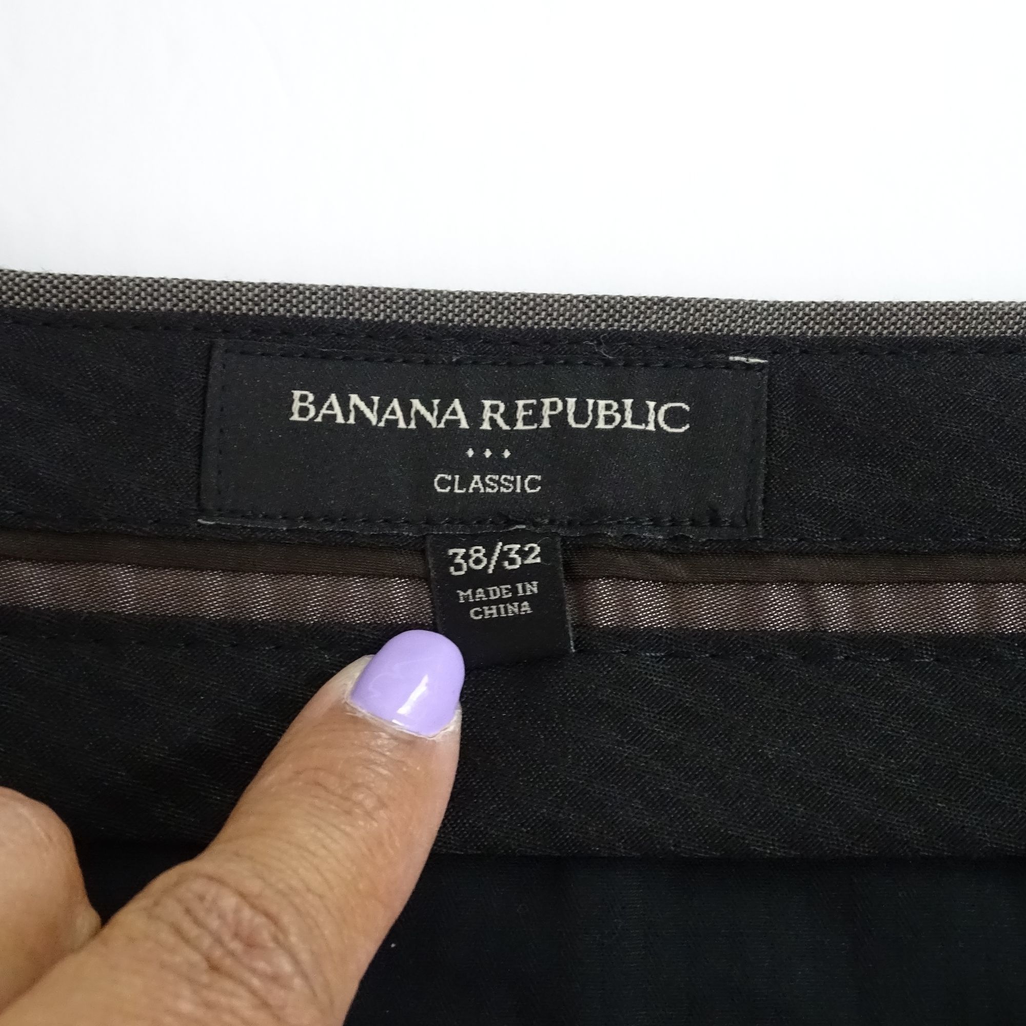 Banana Republic Banana Republic Classic Fit Dress Pants Men Size 38/32 Gray Size US 38 / EU 54 - 5 Thumbnail