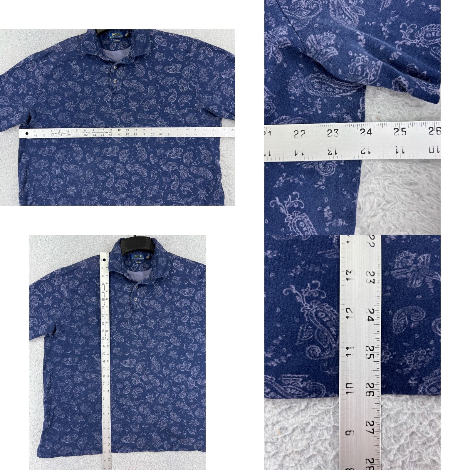 Ralph Lauren Ralph Lauren Polo Shirt Mens Large Blue Paisley 100% Cotton Relaxed Fit Polo Shirt for Golf Casual Activewear Size US L / EU 52-54 / 3 - 8 Thumbnail