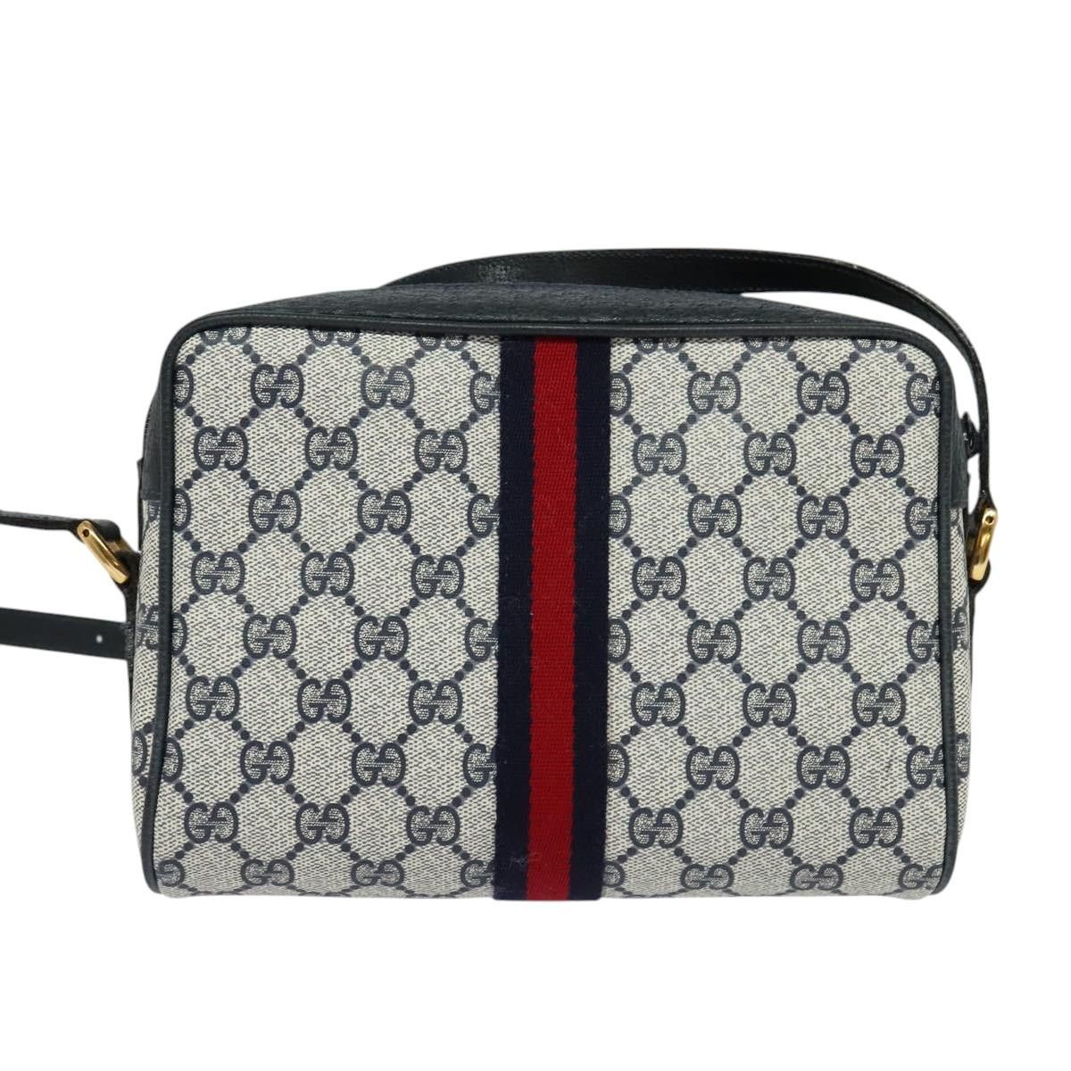Gucci GUCCI GG Supreme Sherry Line Shoulder Bag Pvc Navy Gold 98 Size ONE SIZE - 3 Thumbnail
