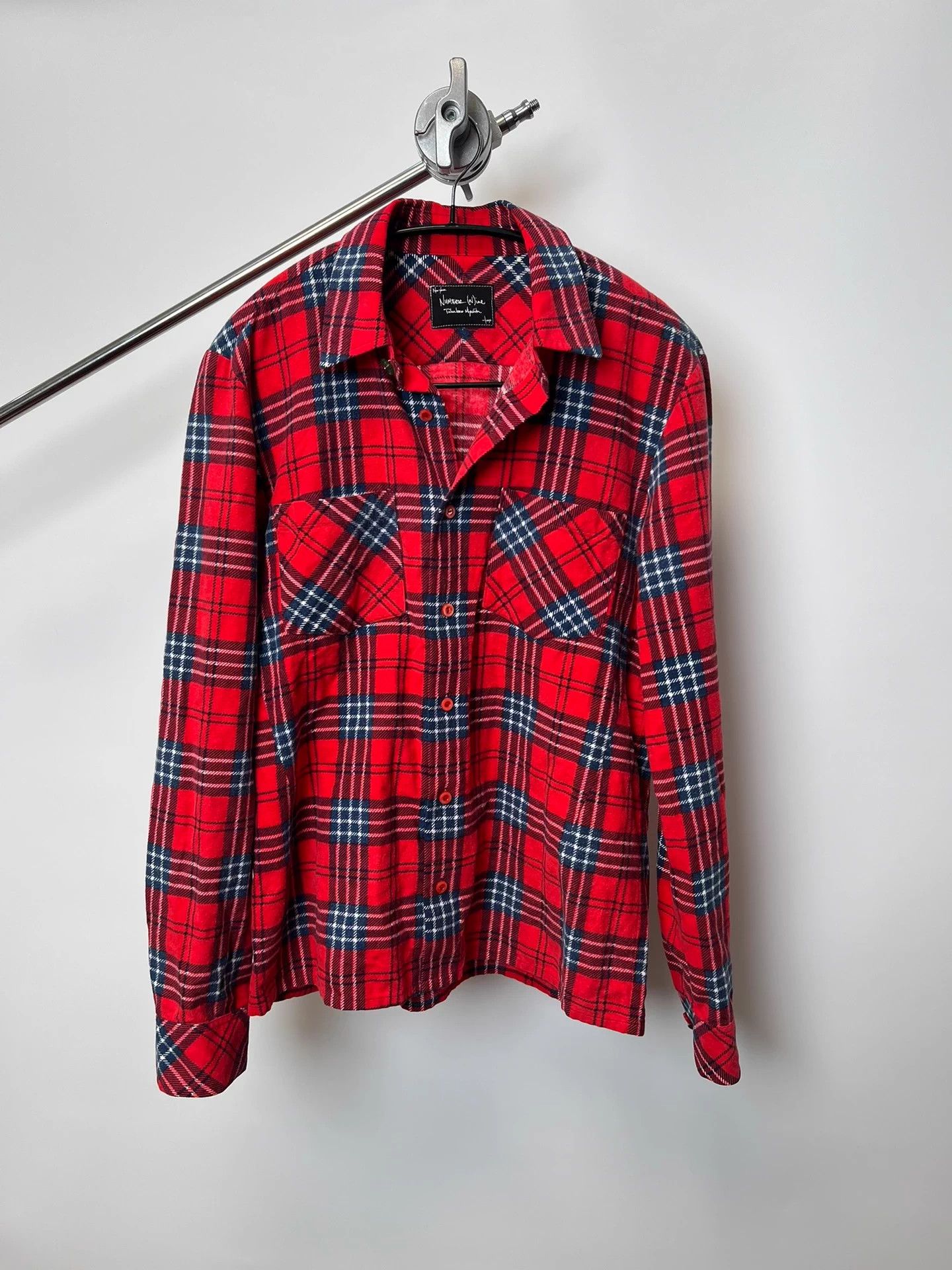 Yohji Yamamoto Number (N)ine Flannel Plaid Red Shirt Size US S / EU 44-46 / 1 - 1 Thumbnail