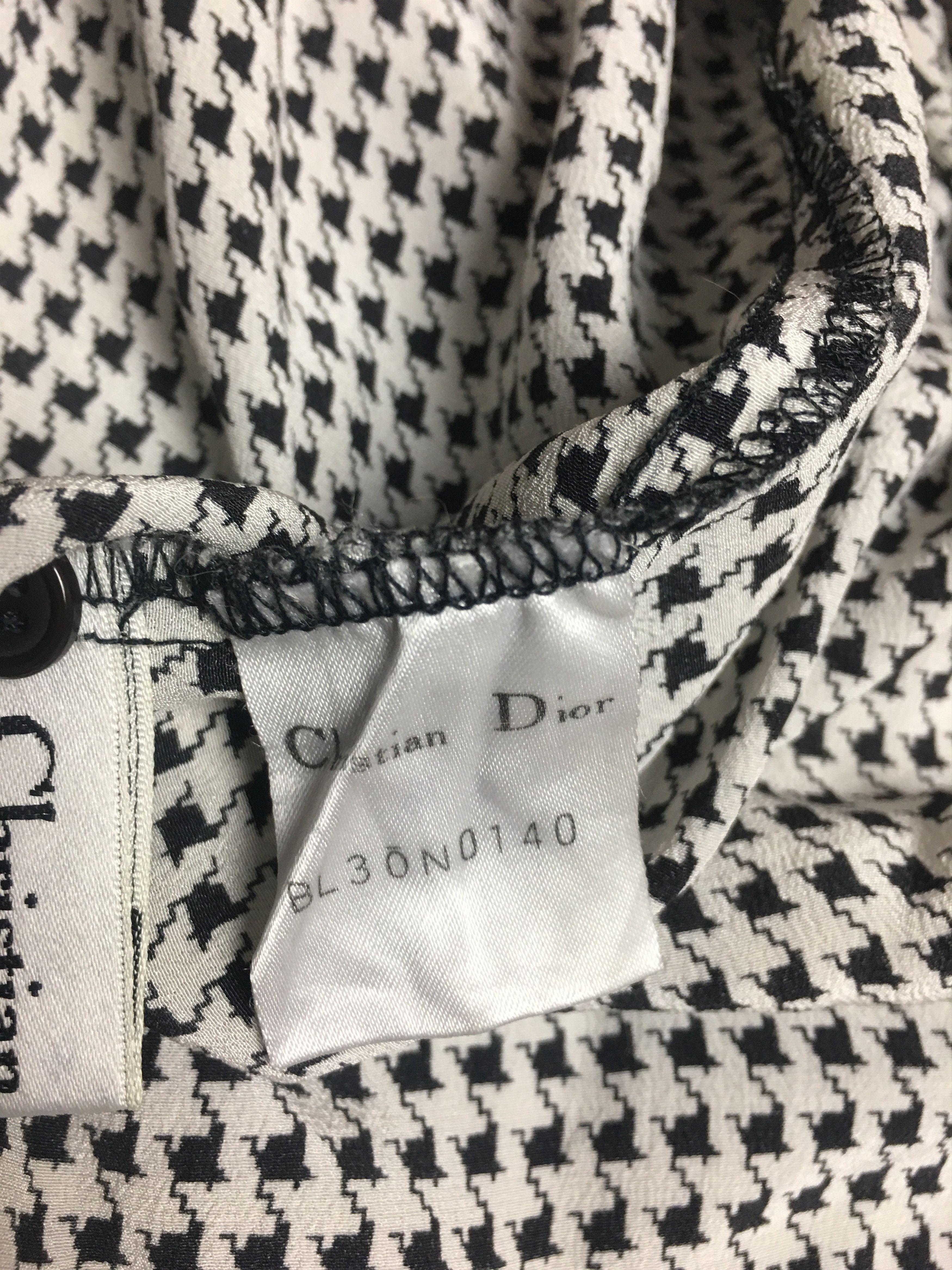 Dior Christian Dior Vintage Silk Houndstooth Blouse Shirt Size M Size M / US 6-8 / IT 42-44 - 10 Thumbnail