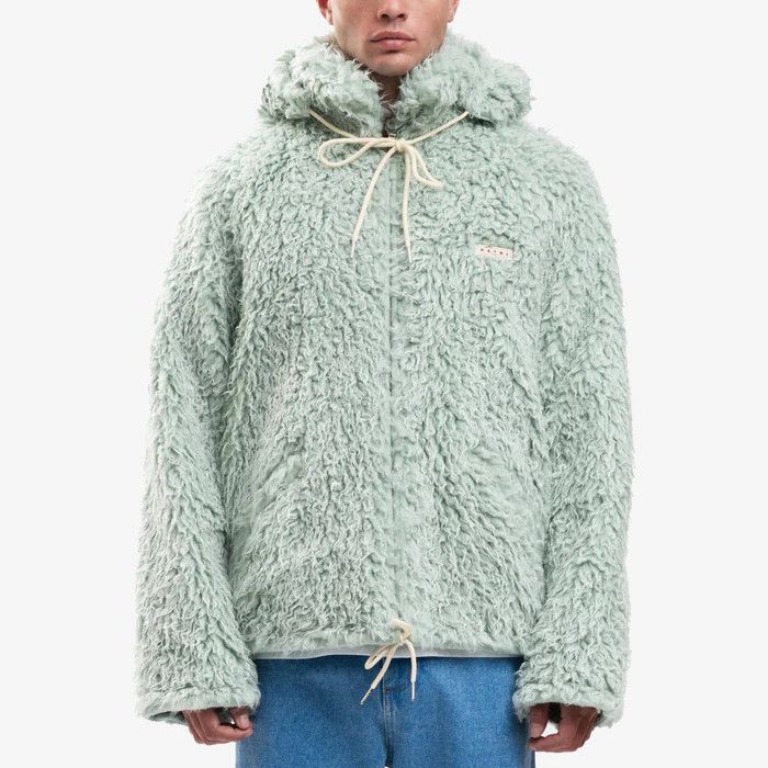 Marni o1w1db1em1224 Faux Fur Hoodie in Linden Size US L / EU 52-54 / 3 - 1 Thumbnail