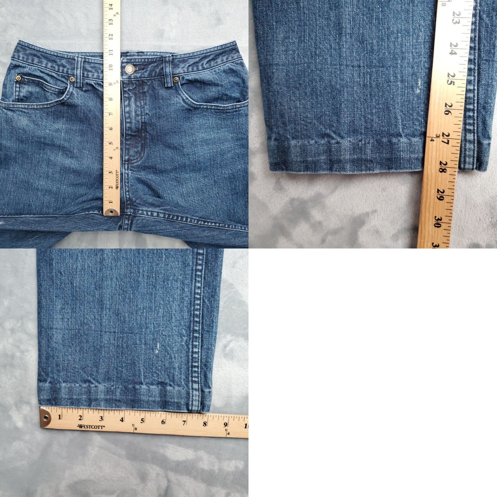 Denime Duluth Trading Jeans Womens 10x31 Blue Denim Straight Leg Classic Casual Pants Jeans Women 10 Blue Denim Straight Size 32" / US 10 / IT 46 - 9 Thumbnail