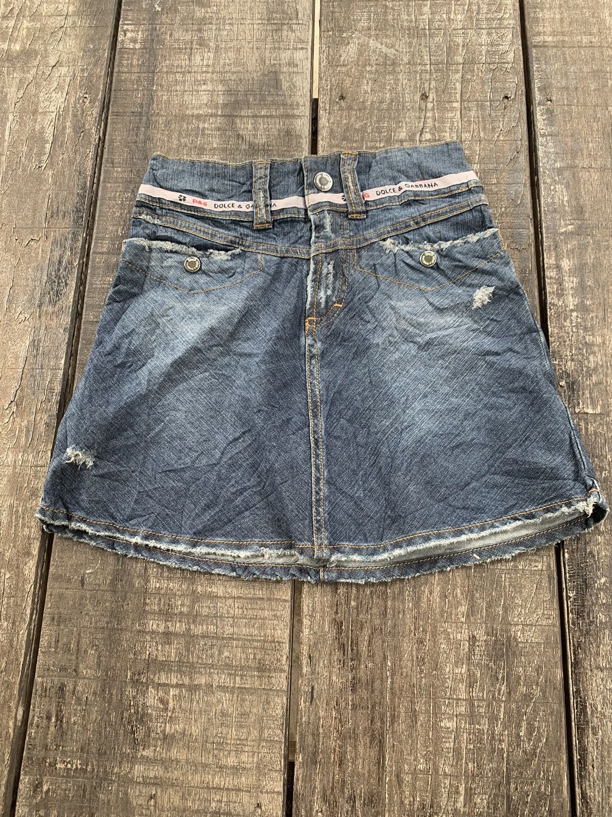 Dolce & Gabbana Gray Cotton Stretch Mid Waist Denim Mini Skirt main image 0