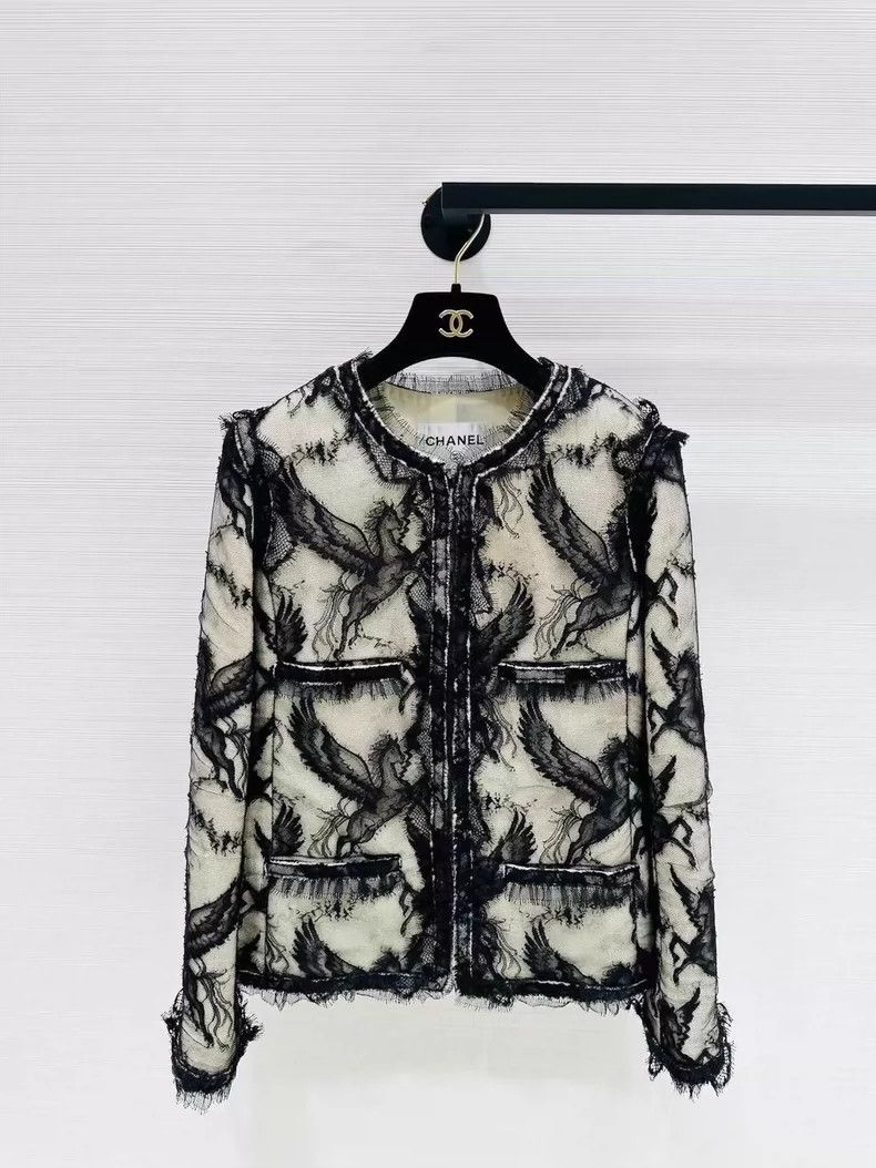 Chanel Chanel Black lace espos jacket Size XXS / US 00 / IT 34 - 1 Thumbnail