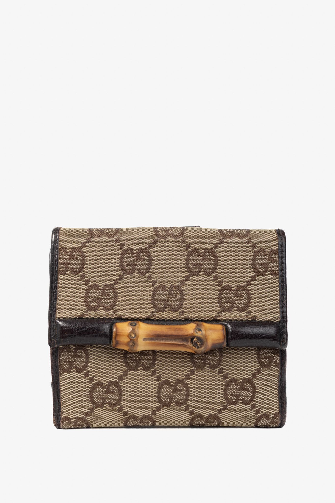 Gucci Gucci Beige GG Canvas Bamboo Bifold Wallet Size ONE SIZE - 1 Thumbnail