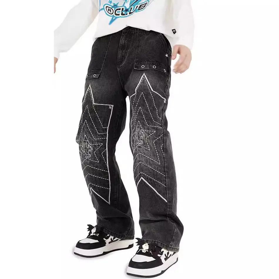 Japanese Brand × Jean Retro loose embroidered jeans Size US 32 / EU 48 - 3 Thumbnail