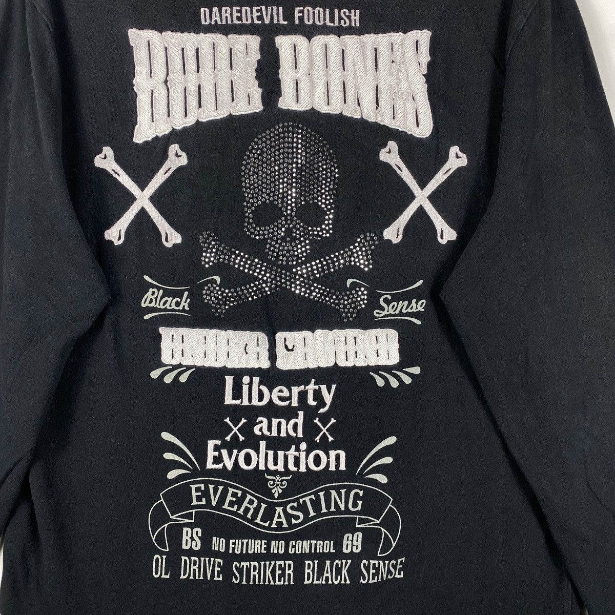 Band Tees × Vintage DAREDEVIL RUDE BONES Liberty And Evolution Swarovski Skull Size US XL / EU 56 / 4 - 2 Thumbnail