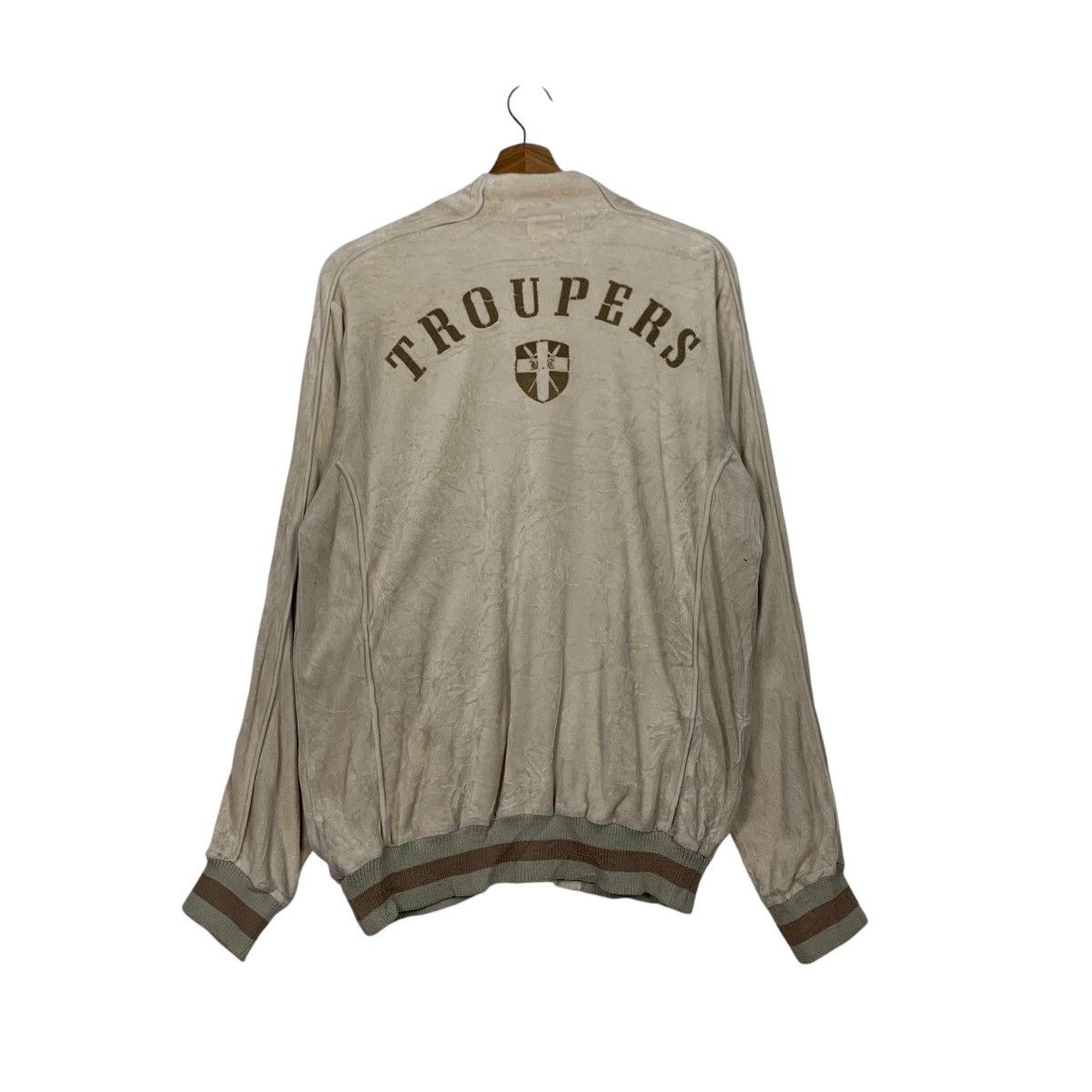 TROUPERS Big Logo Velvet Sweater Bomber Jacket #2389-C107
