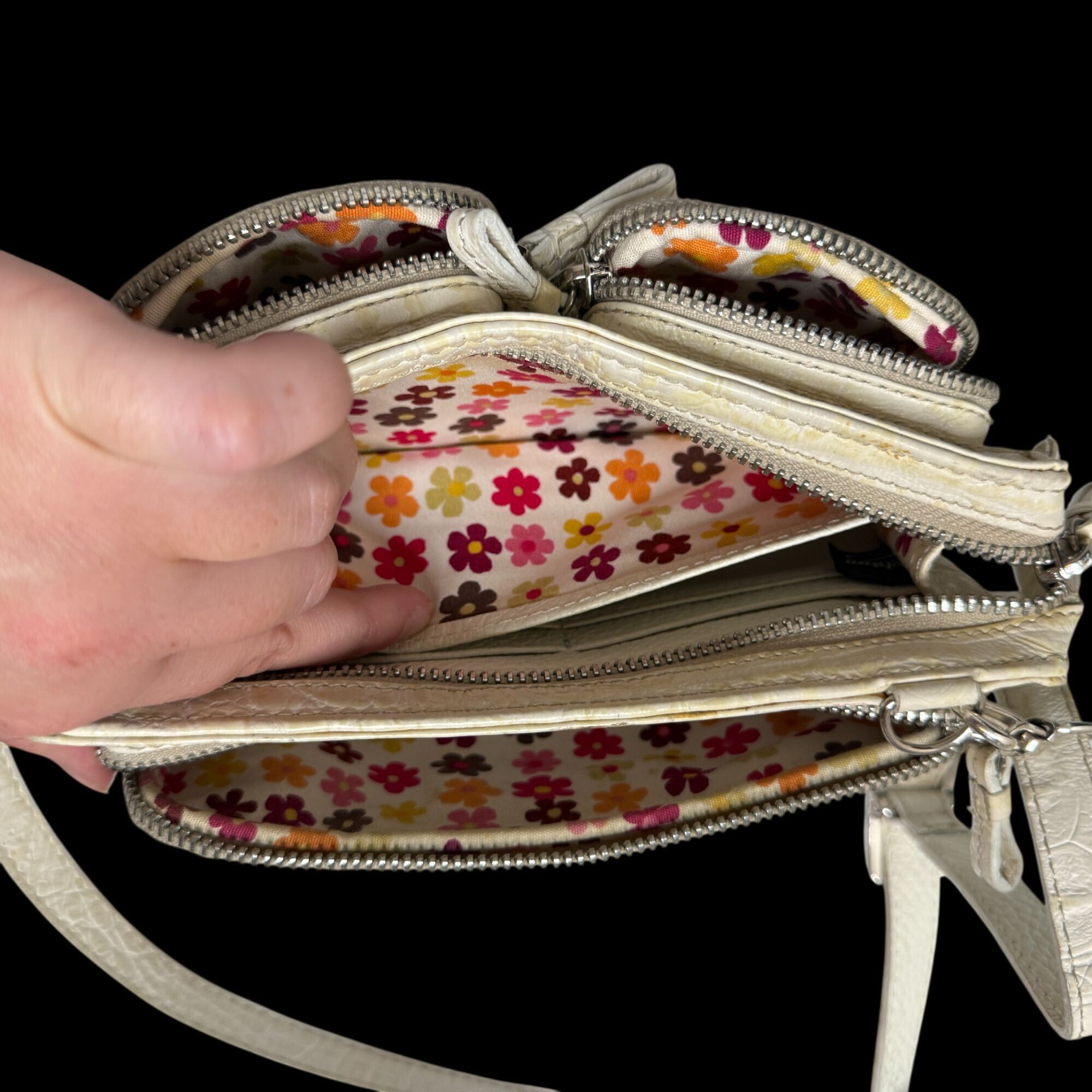 Brighton Brighton CROCODILE Print Leather Wallet Crossbody Purse RARE Size ONE SIZE - 8 Thumbnail