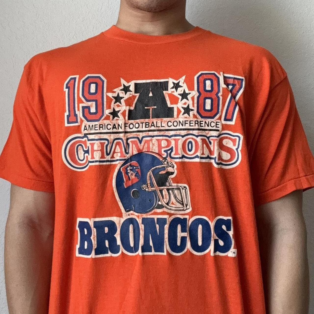 Champion × Vintage Vintage 1987 Denver Broncos AFC Champs Graphics Orange Tee Size US XL / EU 56 / 4 - 3 Thumbnail