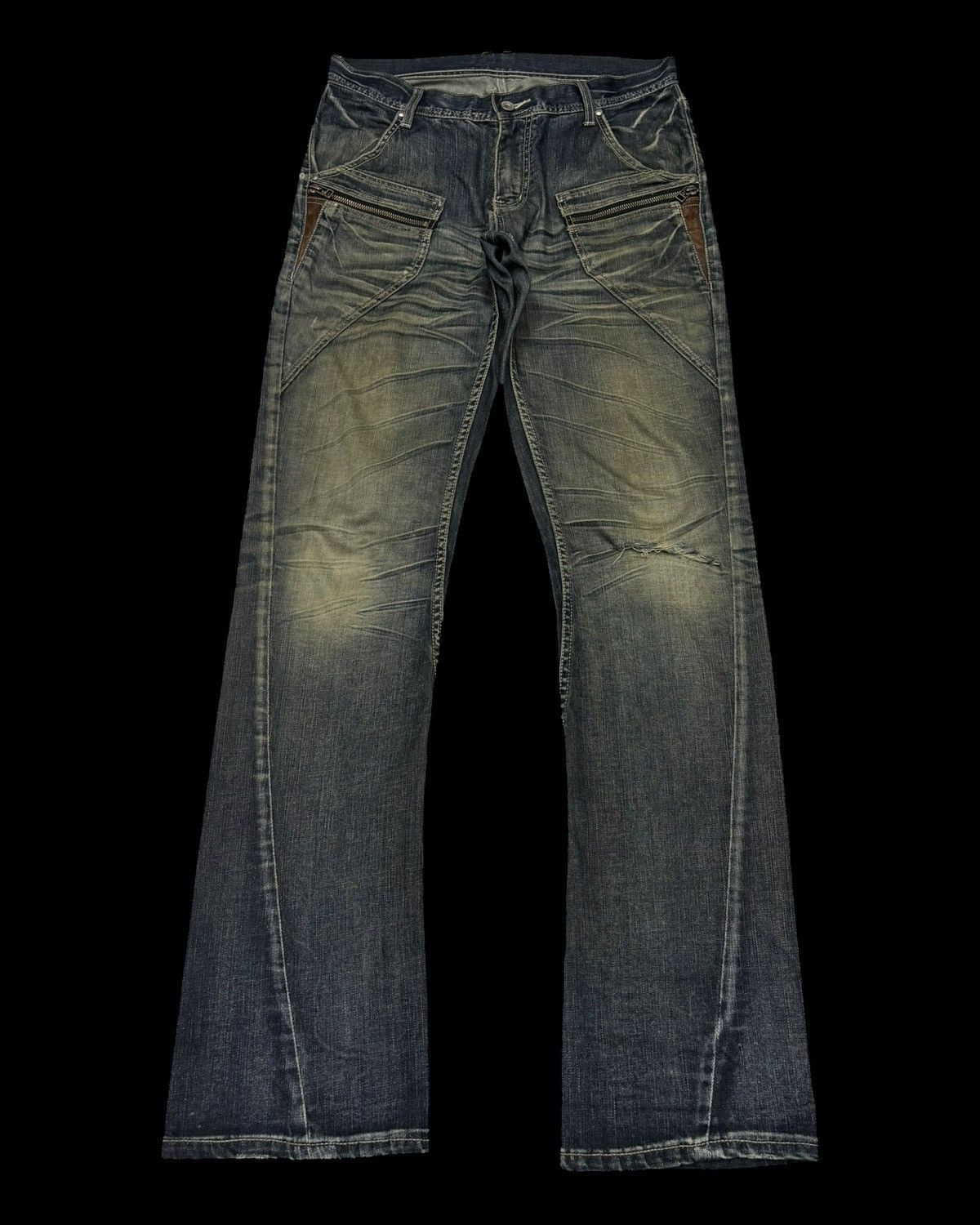 Kapital Flare Jeans Rusty Michel Klein Clawmark Twist Denim Jeans Size US 31 - 1 Thumbnail