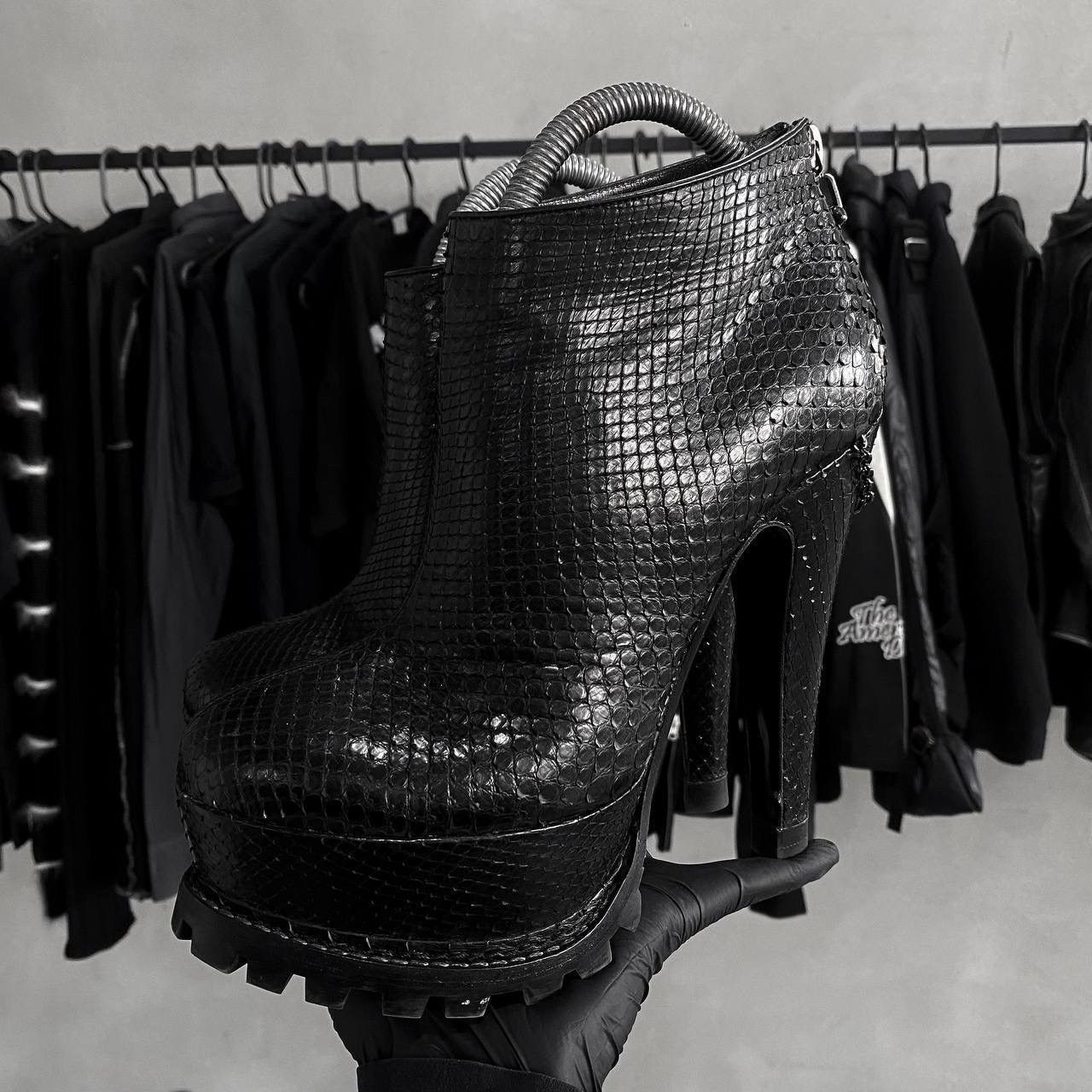 Philipp Plein Philipp Plein “Dragon Skin” Archive Leather Ladies Heels Size US 7 / IT 37 - 3 Thumbnail