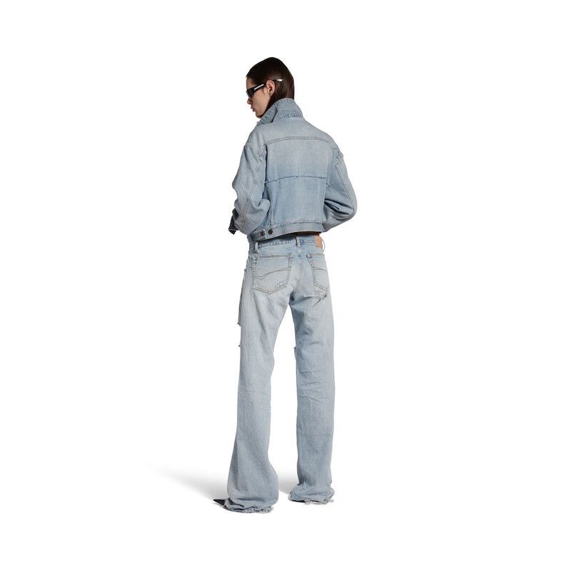 Balenciaga o1tr1nto0426 Fitted Low-Waist Pants in Light Blue Size 27" / US 4 / IT 40 - 4 Thumbnail