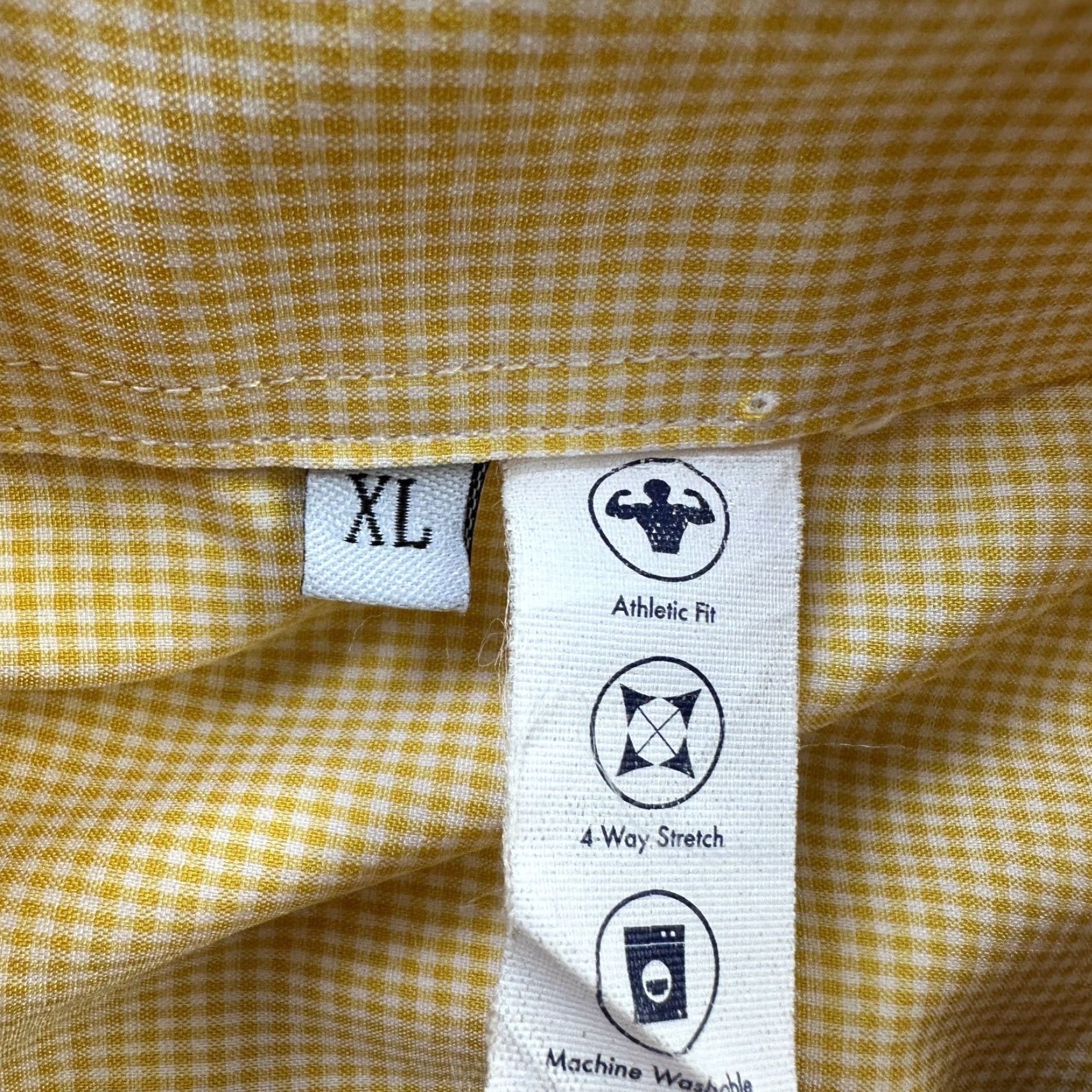 Vintage State & Liberty Shirt Mens XL Yellow Button Up Stretch Athletic Fit Size US XL / EU 56 / 4 - 7 Thumbnail